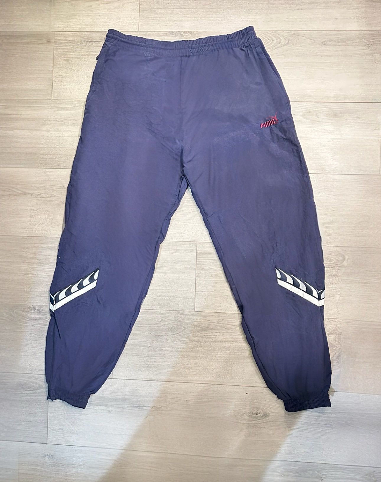 Puma 90s Puma Embroidered Navy Blue/Purple Cuffed Track Pants Size US 38 / EU 54 - 2 Thumbnail