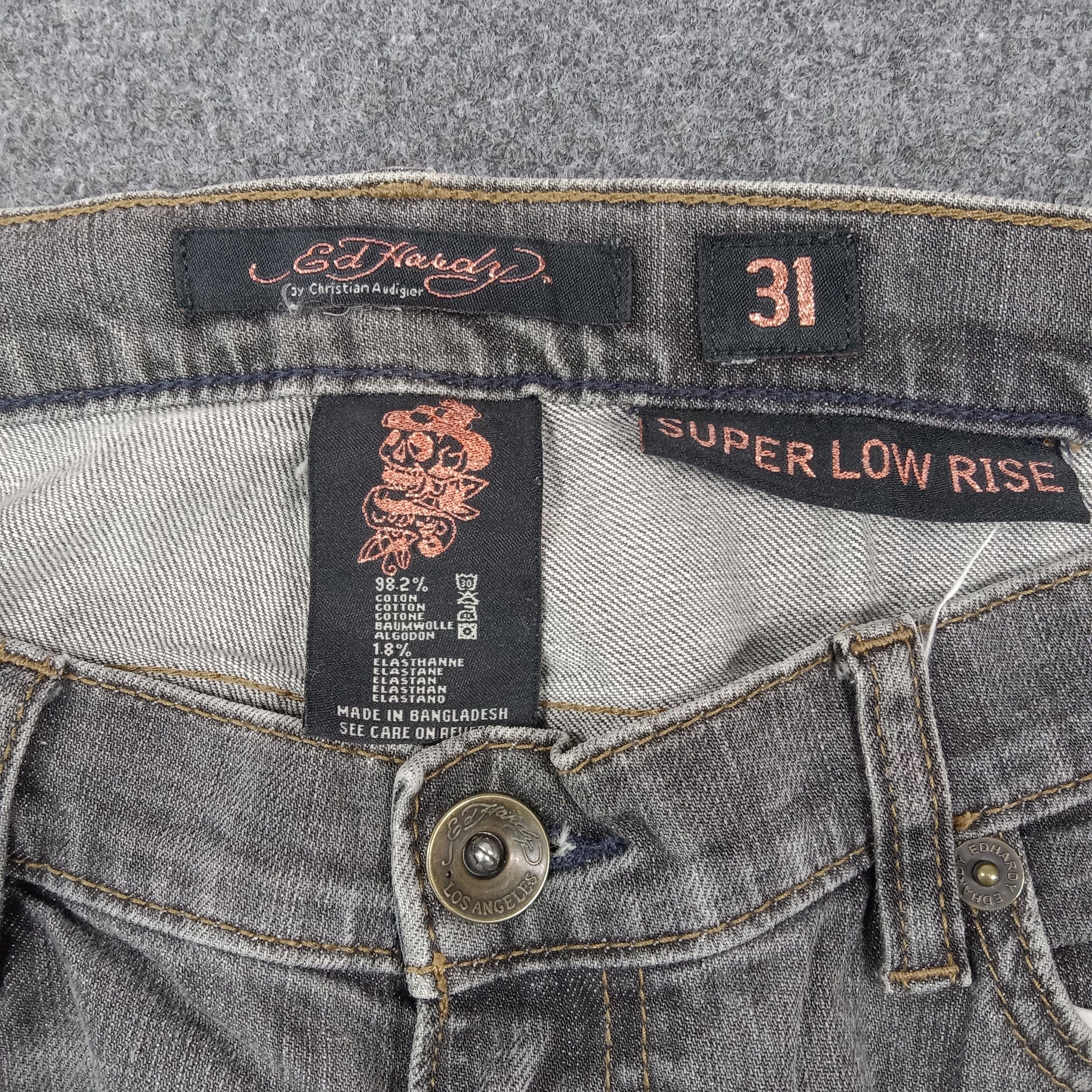 Ed Hardy Ed Hardy American Super Low Rise Denim Jeans C280N22 Size 34" / US 12 / IT 48 - 6 Thumbnail