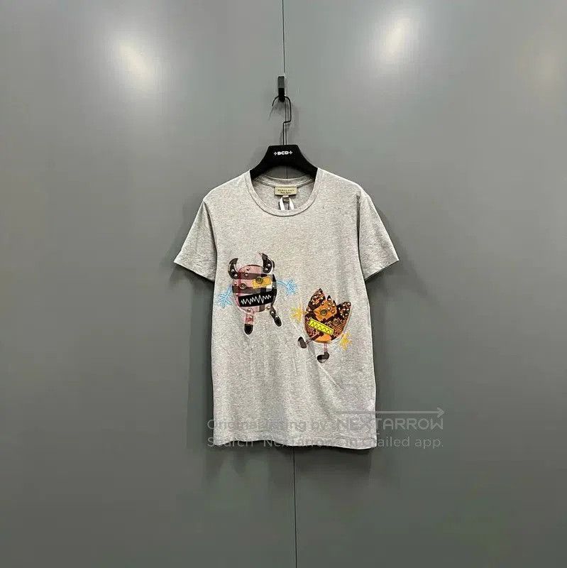 Burberry Burberry Gray Cotton Logo Short Sleeve T-Shirt. Size M / US 6-8 / IT 42-44 - 1 Thumbnail