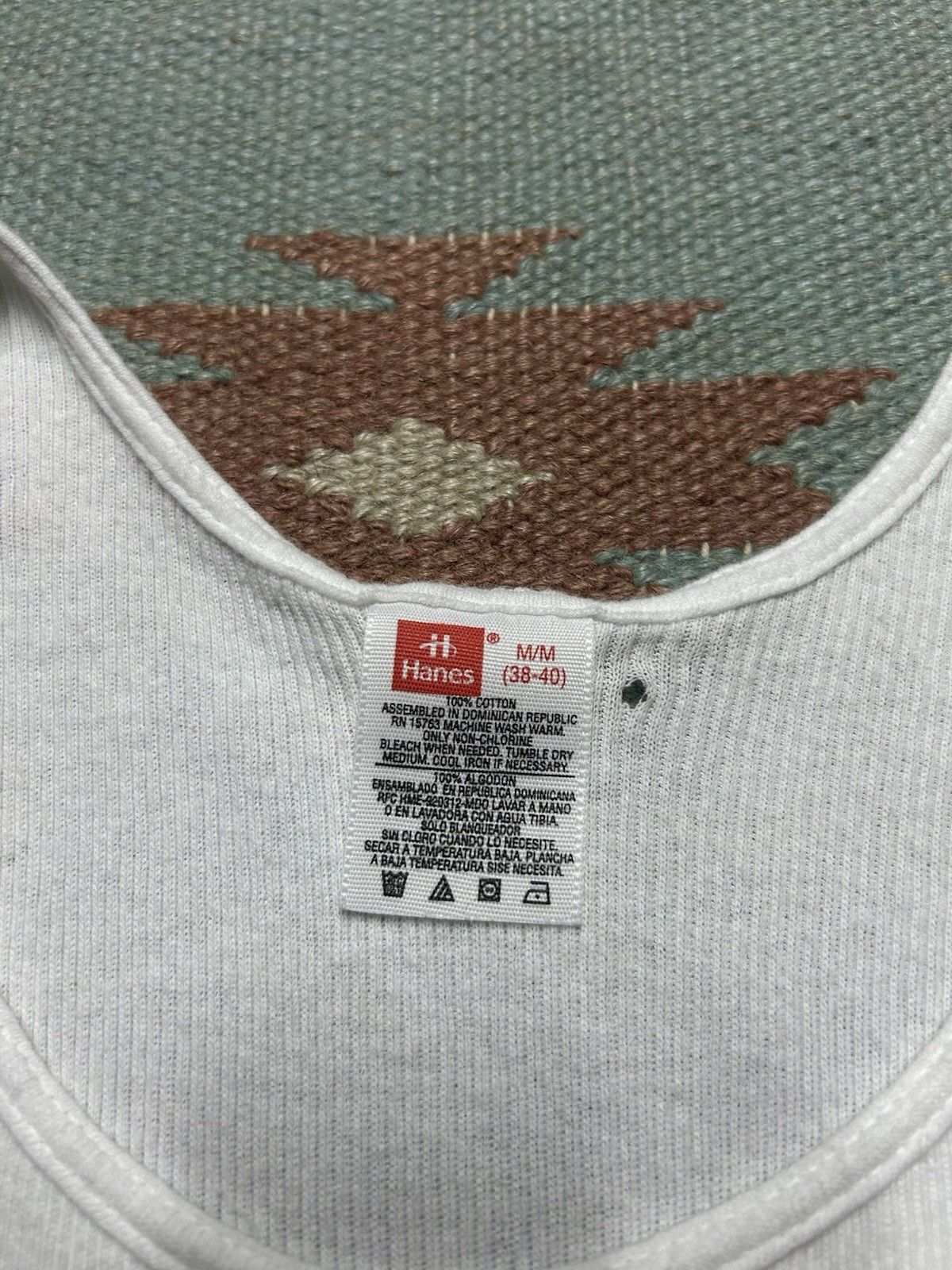 Vintage Vtg Hanes ribbed tank top beater shirt cotton beach medium Size US M / EU 48-50 / 2 - 4 Thumbnail