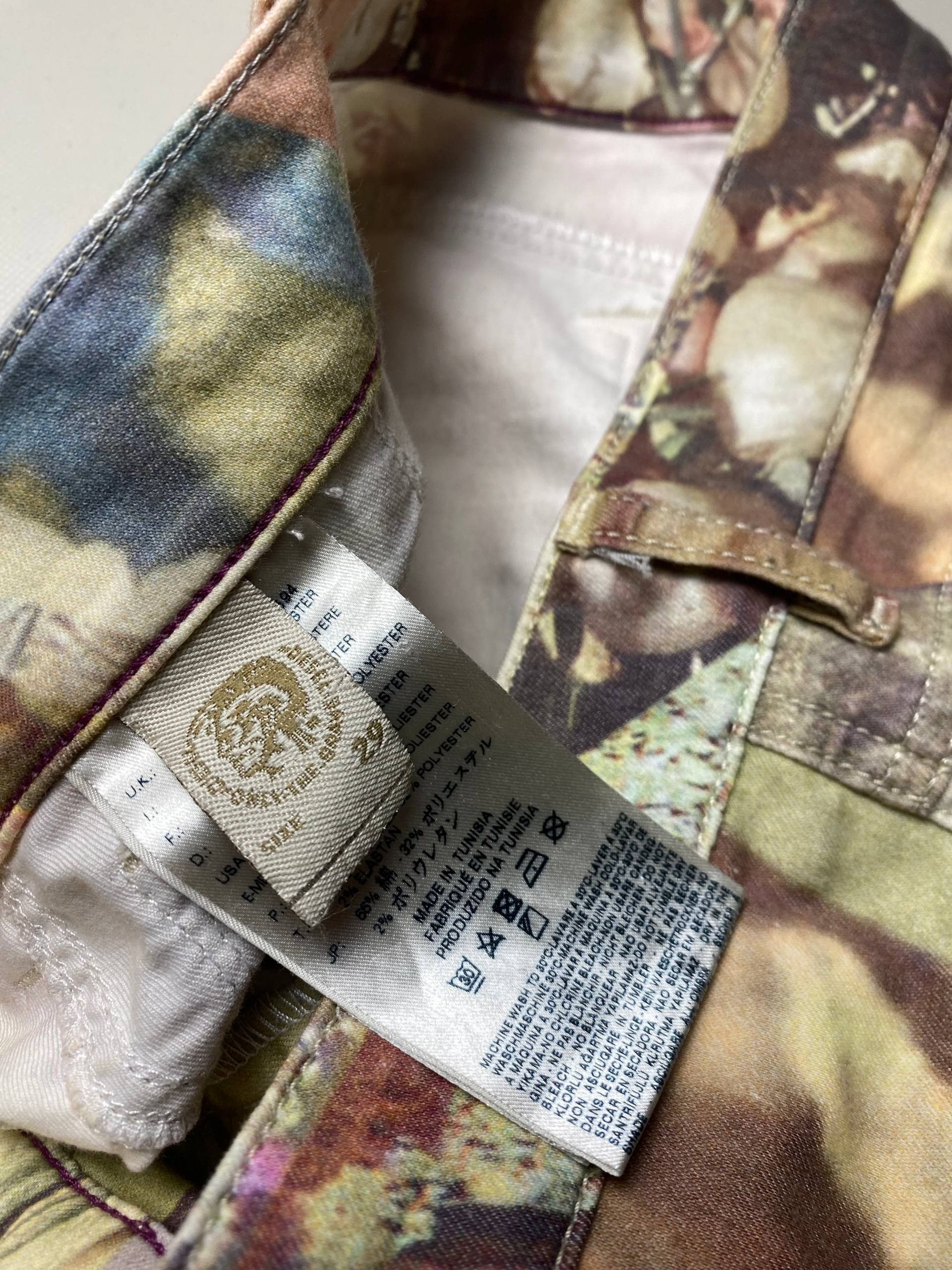 Diesel Rare Diesel Liver-SP Super Slim Low Pants All Over Print Size 29" - 6 Thumbnail