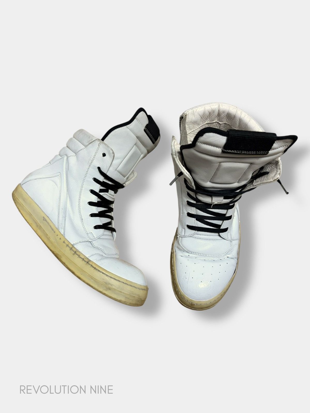 Rick Owens Rick Owens FW19 white leather geobasket Size US 7.5 / EU 40-41 - 2 Thumbnail