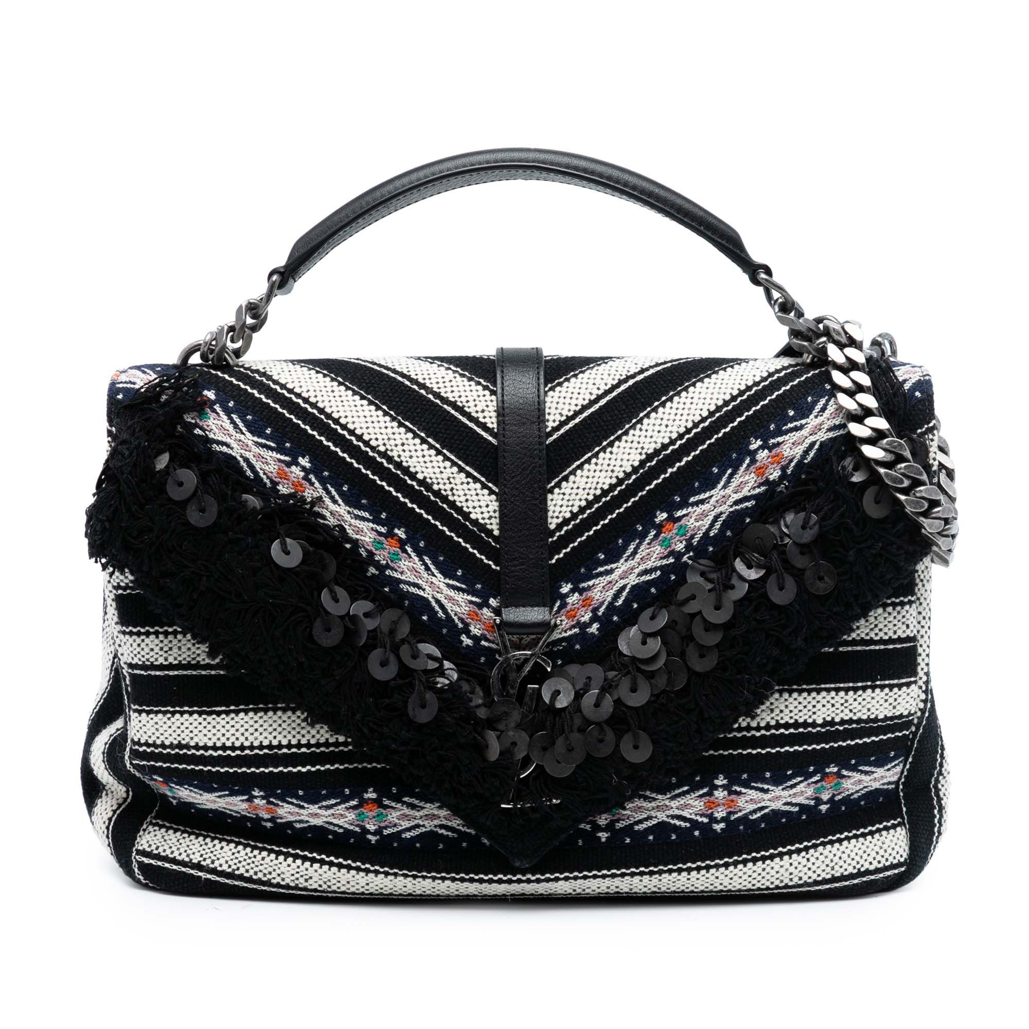 Yves Saint Laurent Yves Saint Laurent Large Chevron Berber Monogram College Satchel Size ONE SIZE - 1 Thumbnail