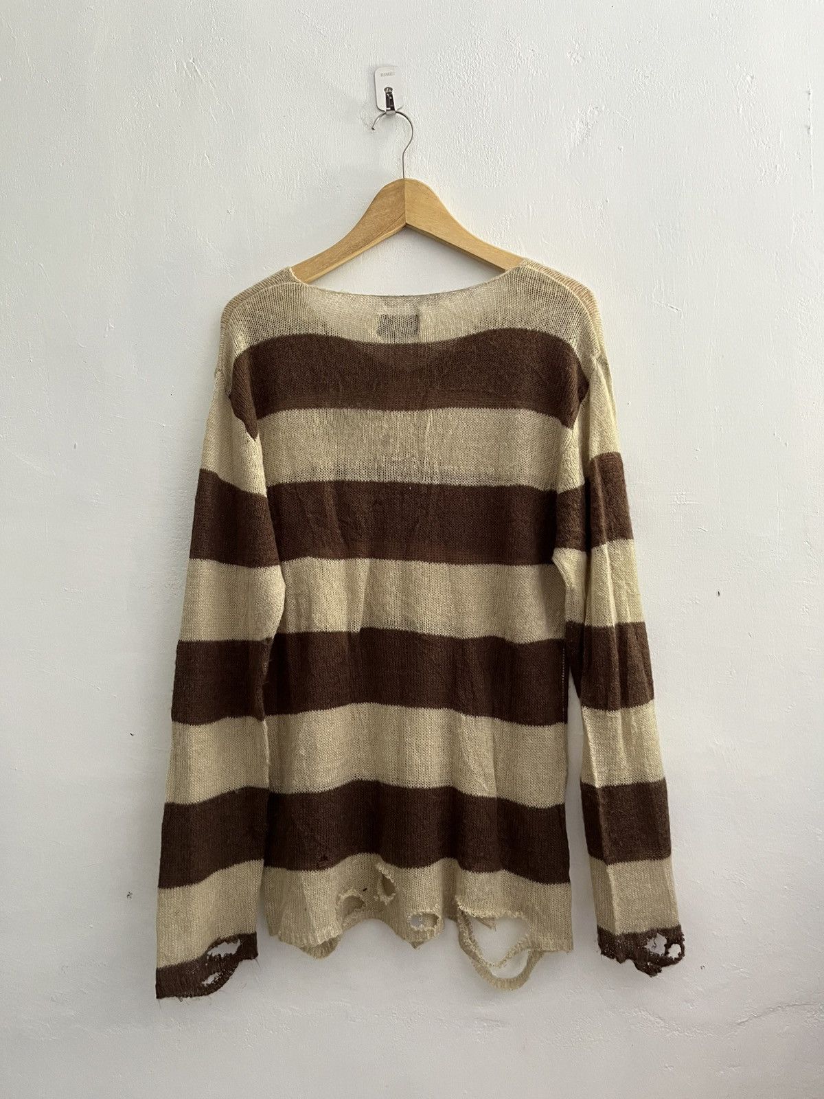 Hysteric Glamour 2000s Beaumont Car striped destroyed fishnet Size US L / EU 52-54 / 3 - 2 Thumbnail
