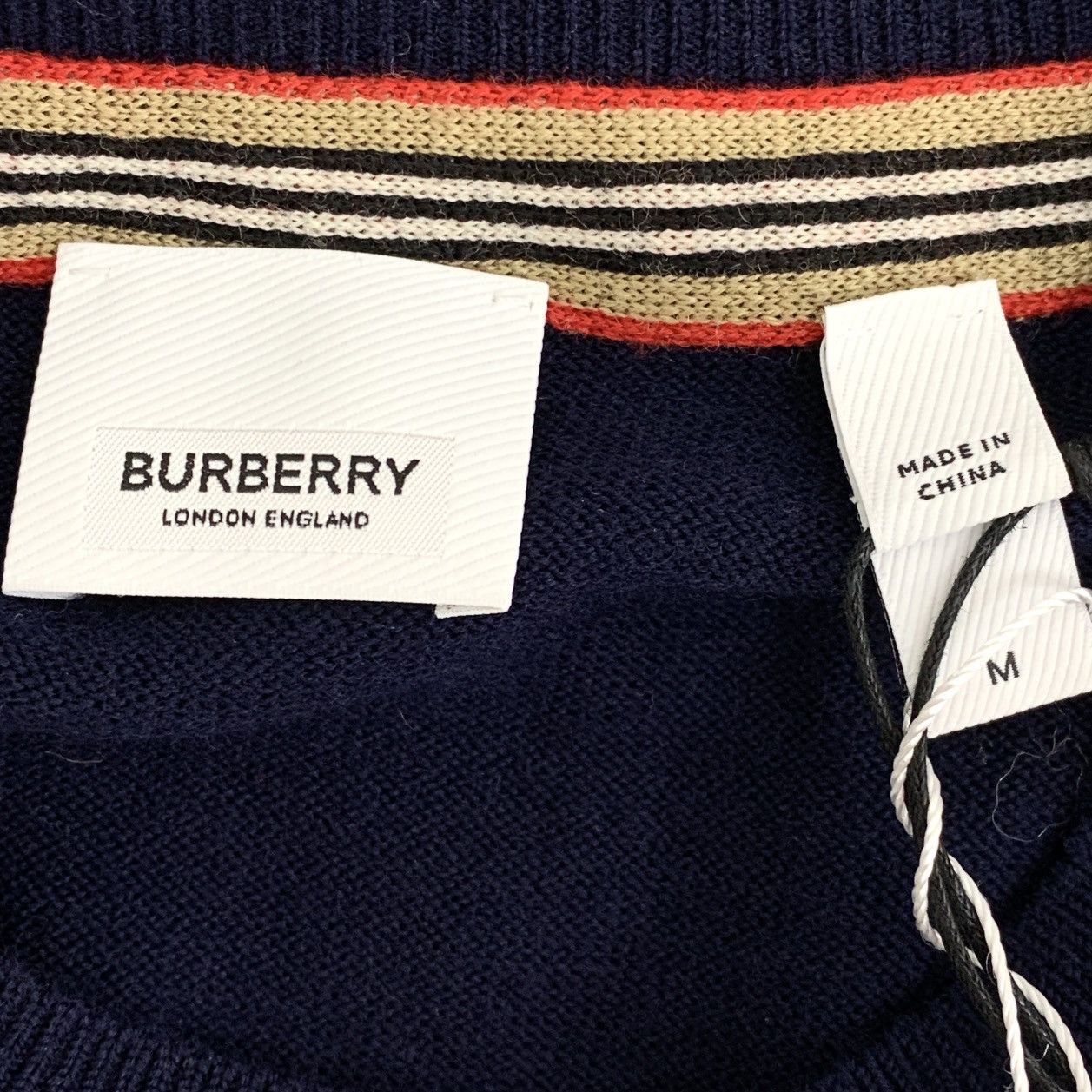 Burberry Burberry Striped Spliced Wool Long Sleeve Knit Sweater K26WX Size US M / EU 48-50 / 2 - 5 Thumbnail