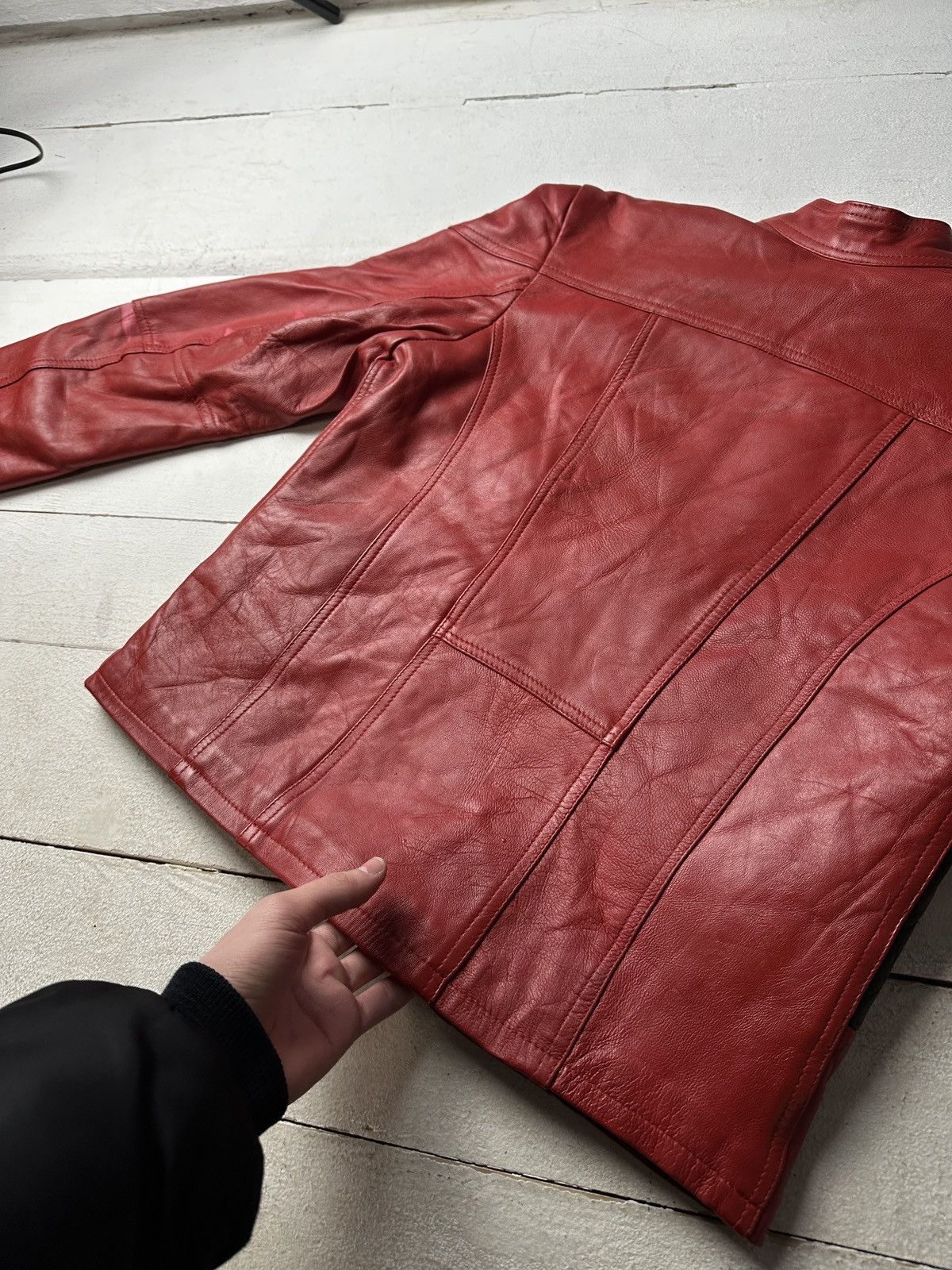 Other 🚨Y2K RICK OWENS TYPE DIRTY SLIM FIT ZIP LEATHER JACKET Size M / US 6-8 / IT 42-44 - 15 Thumbnail