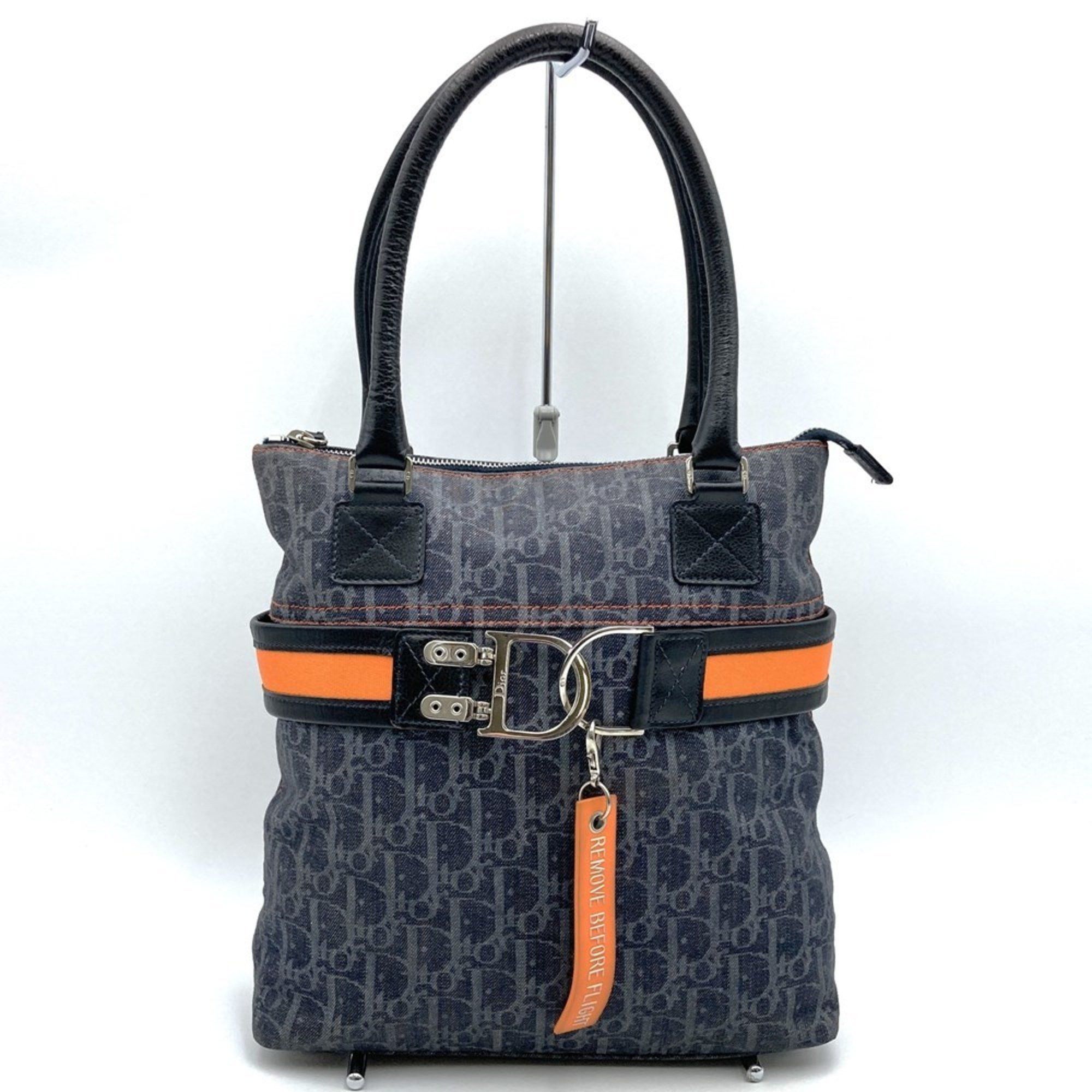Dior Christian Dior Dior Flight Line Tote Bag Trotter Navy Orange Denim Leather Women's Size ONE SIZE - 1 Thumbnail