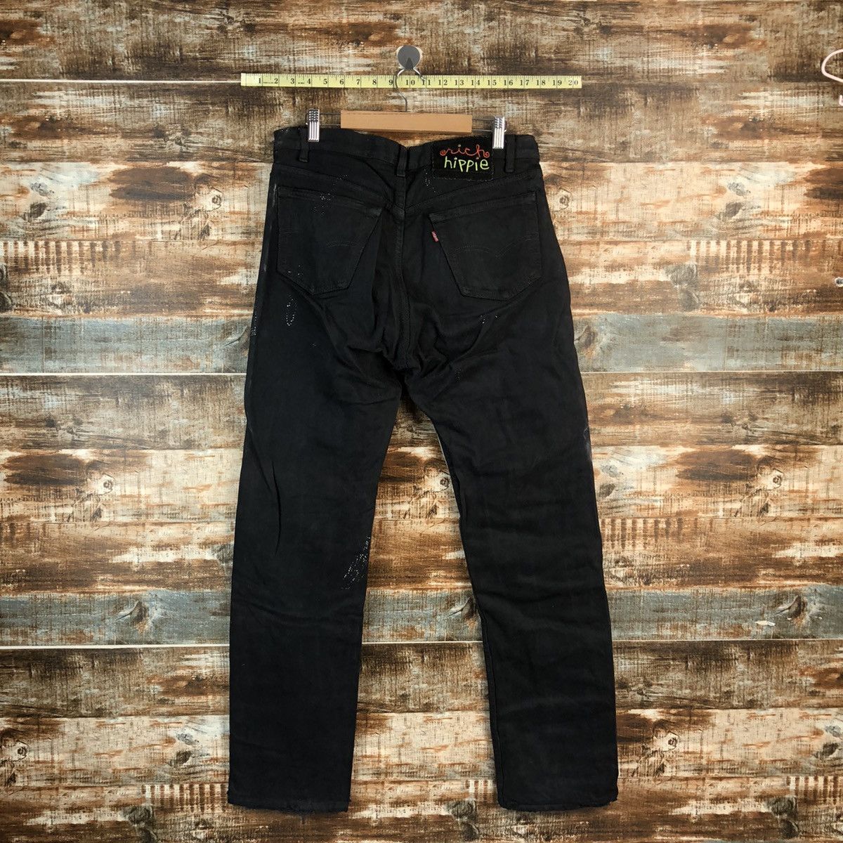 Levi's DLL Hippie Levis Black patchwork vintage Denim Pants #A2616 Size US 32 / EU 48 - 15 Thumbnail