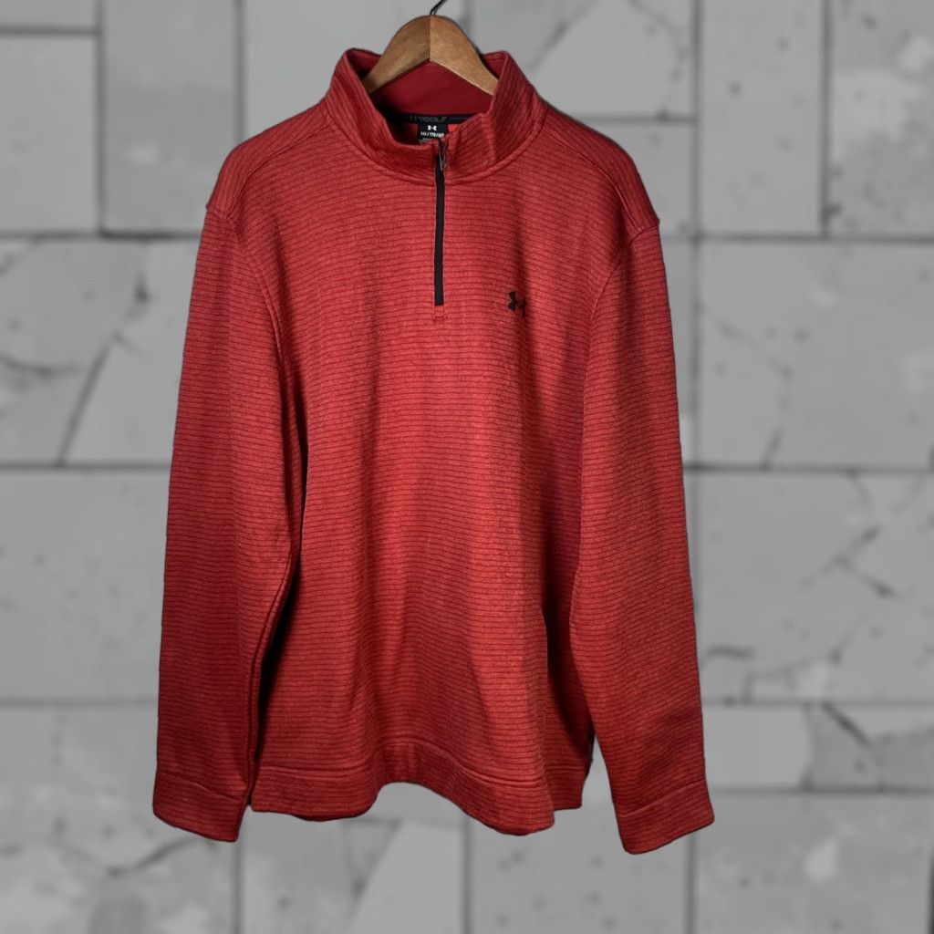 Under Armour Under Armour Storm Golf Pullover 2XL Red Striped Quarter Zip Activewear Mens Size US XXL / EU 58 / 5 - 1 Thumbnail