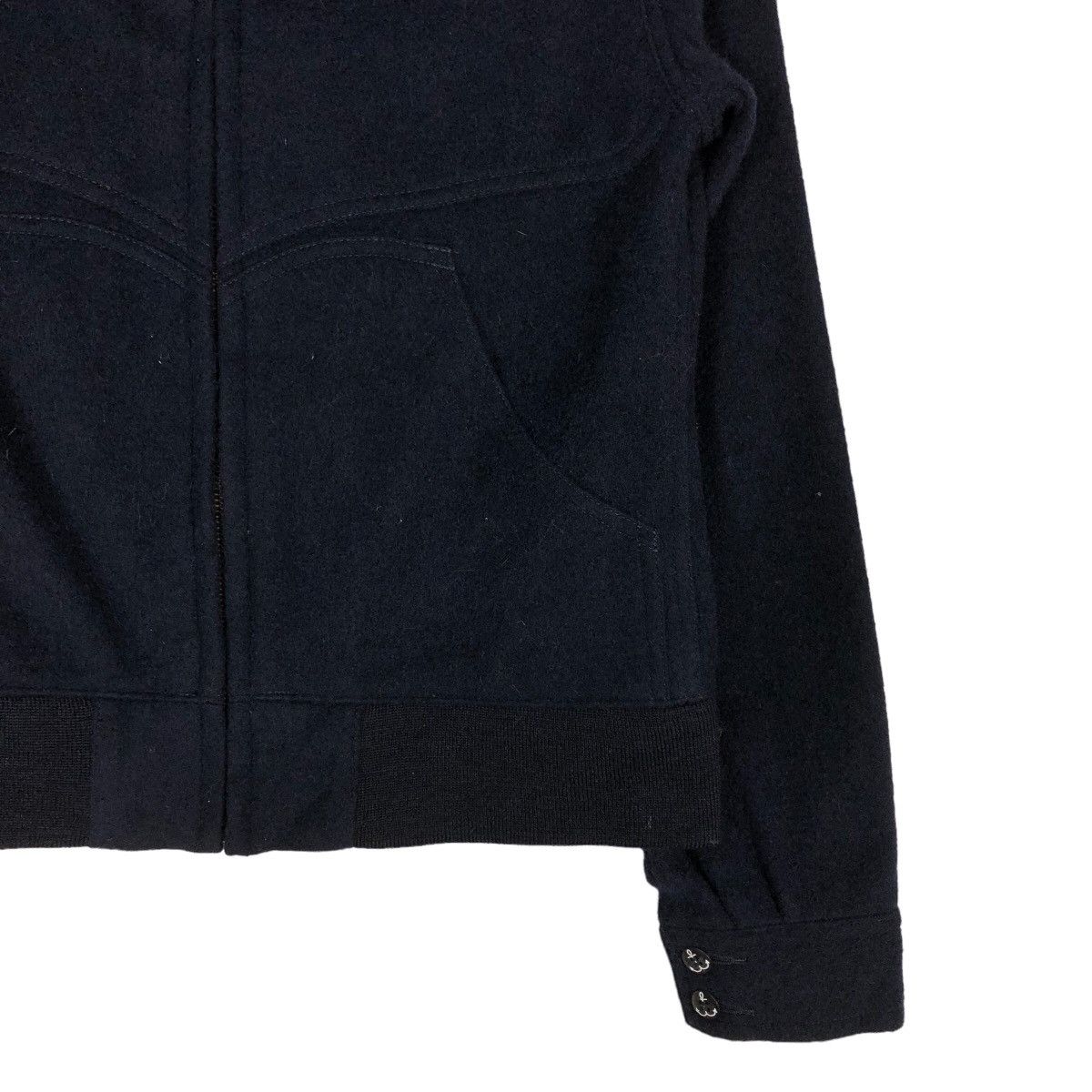45rpm 🔥Cropped Biker Jacket Wool Indigo Modern Work Japan Made Size US XS / EU 42 / 0 - 5 Thumbnail