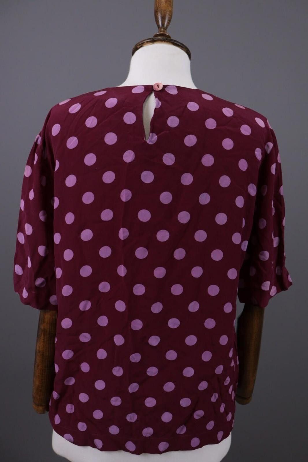 Polo Ralph Lauren Laurel Purple Polka Dot Silk Short Sleeve Top Shirt Size 42 Size M / US 6-8 / IT 42-44 - 11 Thumbnail