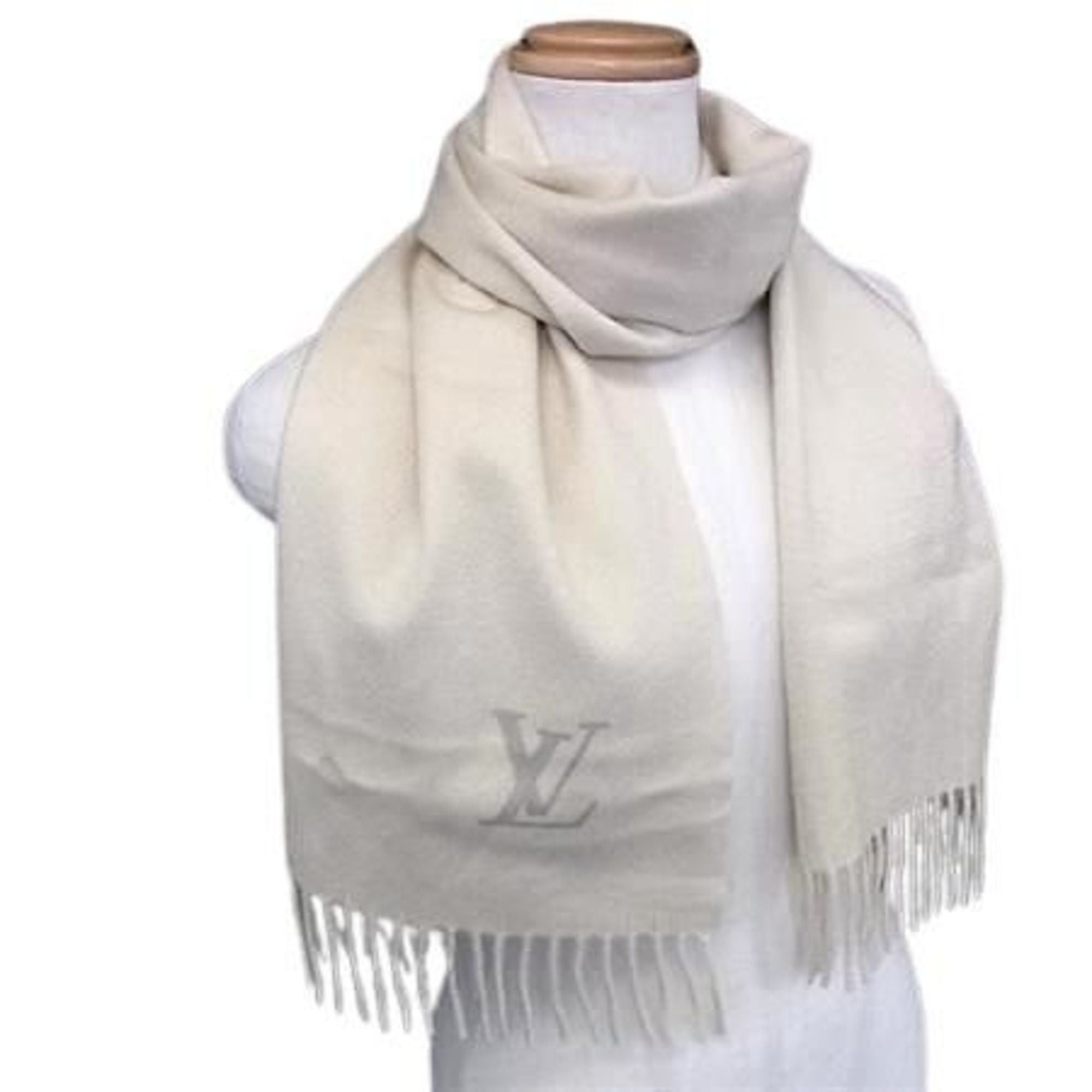 Louis Vuitton Louis Vuitton Echarpe Gerram M71287 Scarf/Stole, Beige Cashmere, Men's/Women's Size ONE SIZE - 1 Thumbnail