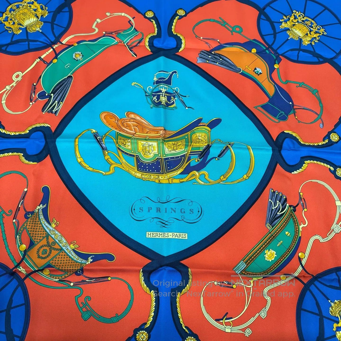 Hermes Hermes Golden carriage, scarf| Size ONE SIZE - 3 Thumbnail