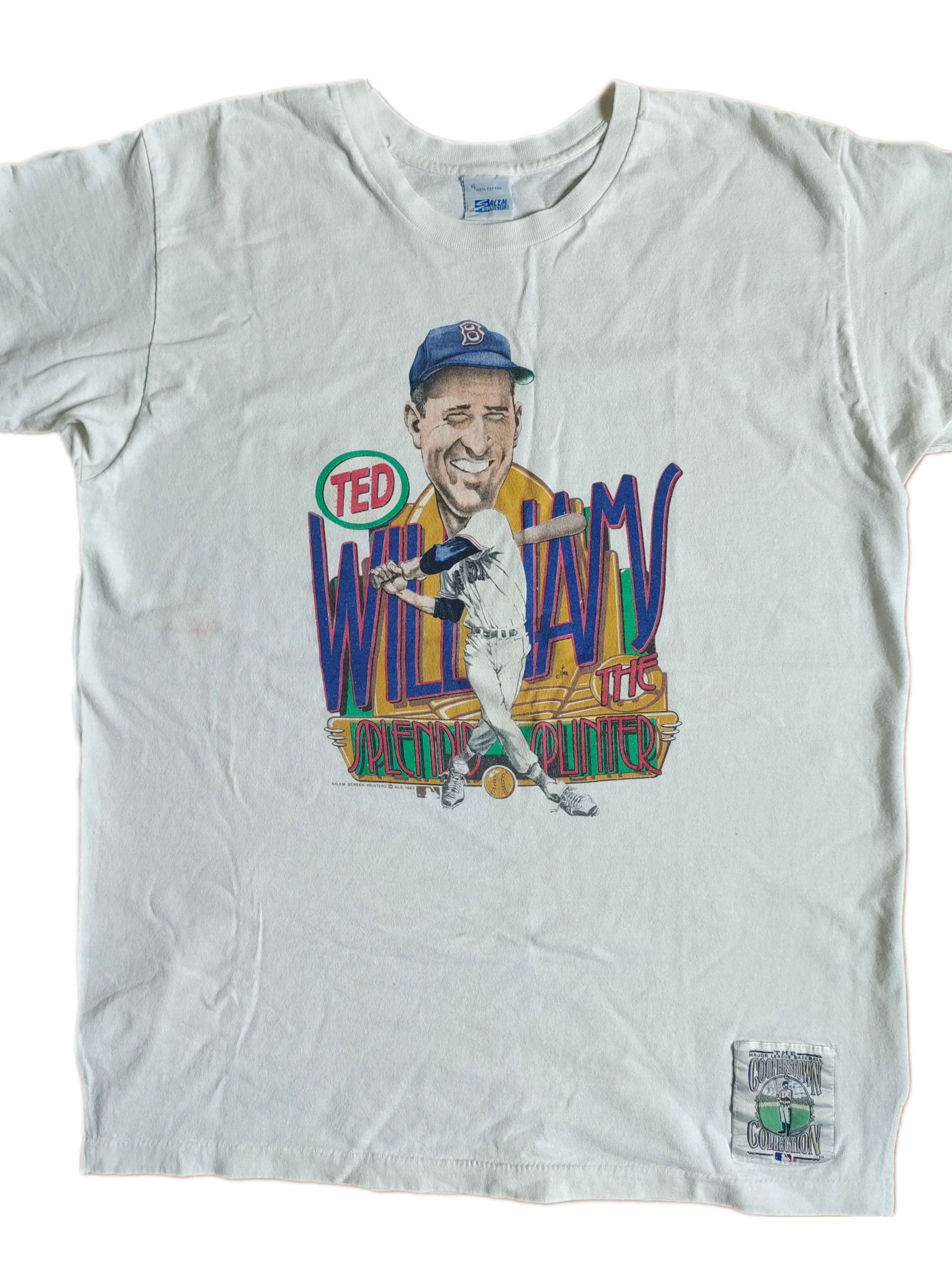 MLB × Salem Sportswear × Vintage Vintage Ted Williams Caricature 1989 T-shirt Size US XL / EU 56 / 4 - 3 Thumbnail