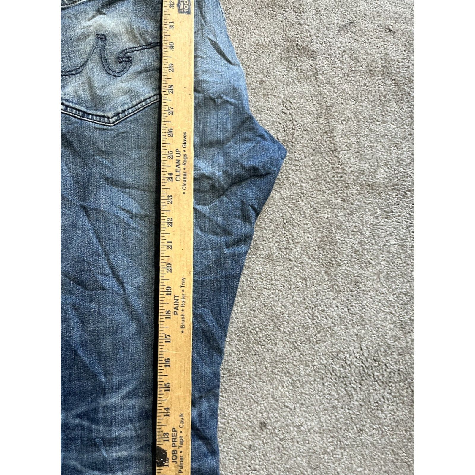 Denime AG Adriano Goldschmied The Everett Jeans Slim Straight Stretch 34x26 Blue Denim Mens Regular City USA Designer Comfort Slimming 5-Pocket Zipper Button Size US 34 / EU 50 - 8 Thumbnail