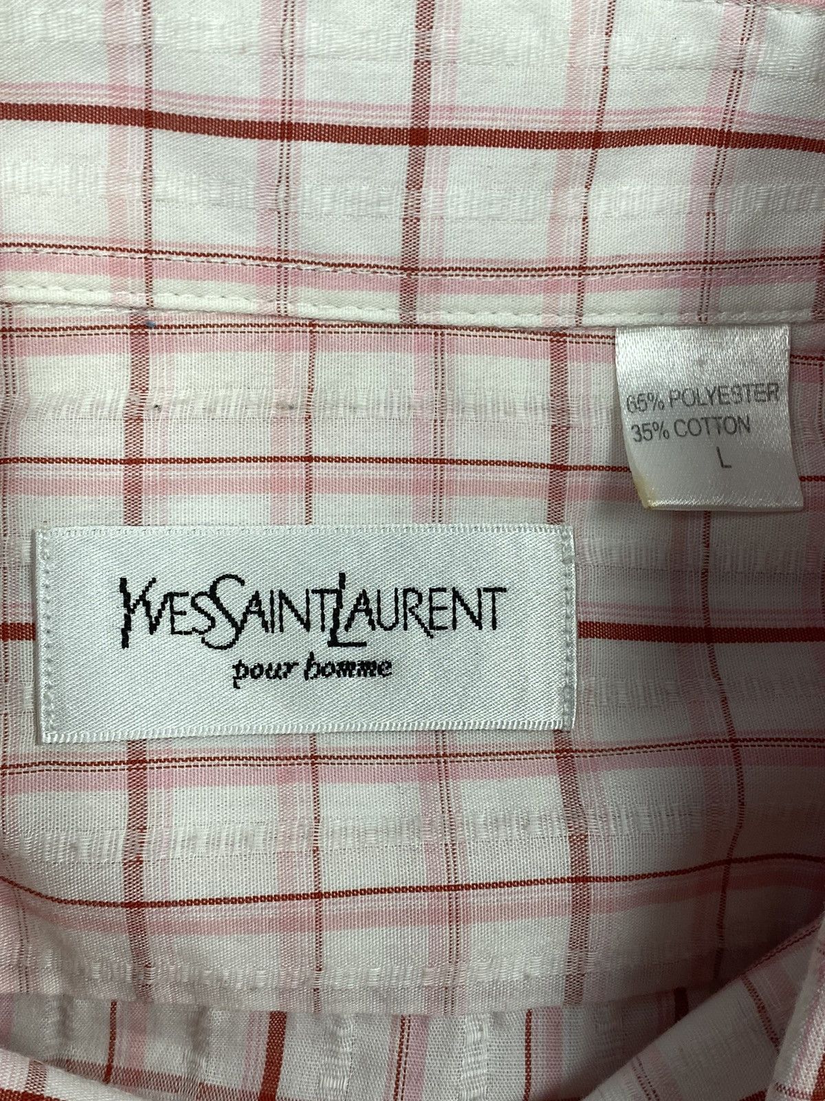 Vintage Yves Saint Laurent Pink Checkered Button Up Shirt