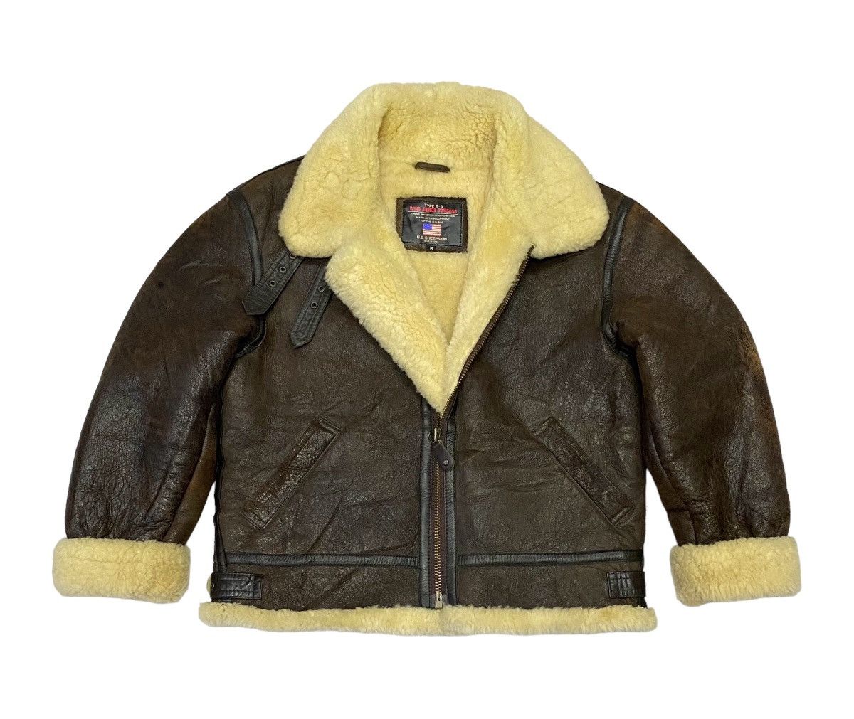 B 3 × Bomber Jacket × Leather Jacket Vintage Us Army Air Forces Type B ...