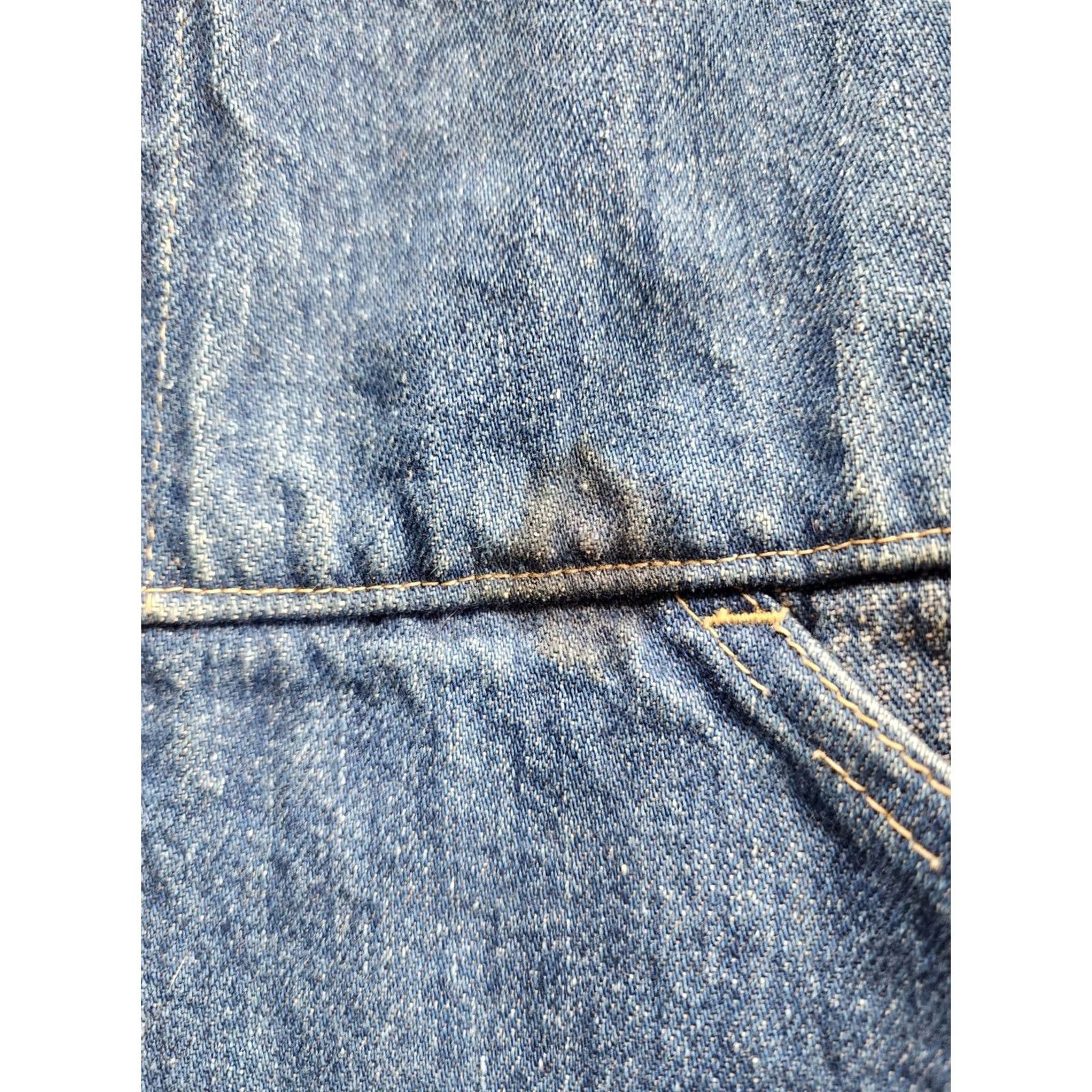 Denime VINTAGE Levi Denim Vest Sz Medium Leather Tab Distressed Elastic Waist 4 Pockets Mens M Size US M / EU 48-50 / 2 - 7 Thumbnail