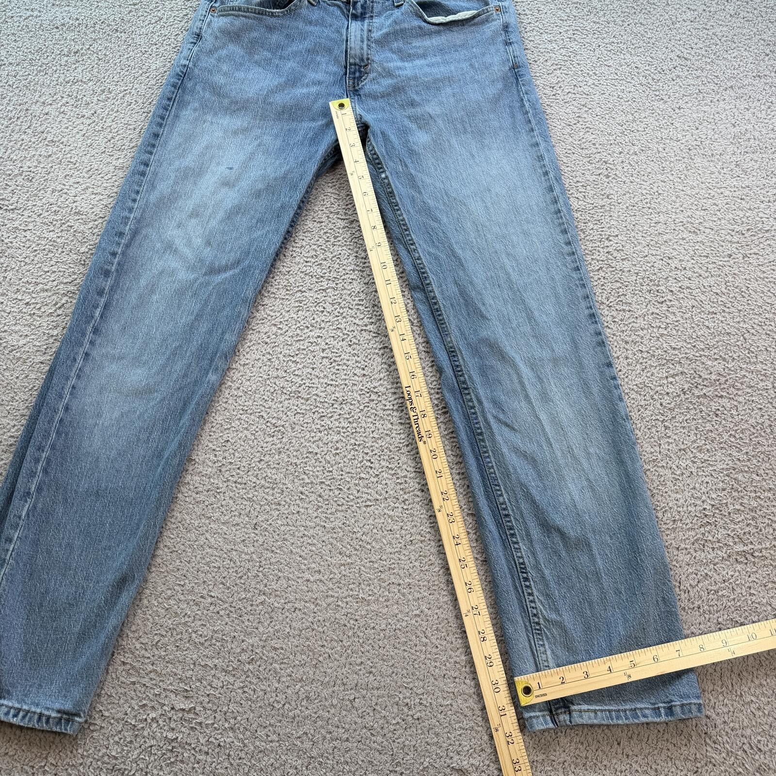 Levi's Levis 505 Regular Fit Light Wash Straight Jeans Mens 34x32 Size US 34 / EU 50 - 4 Thumbnail