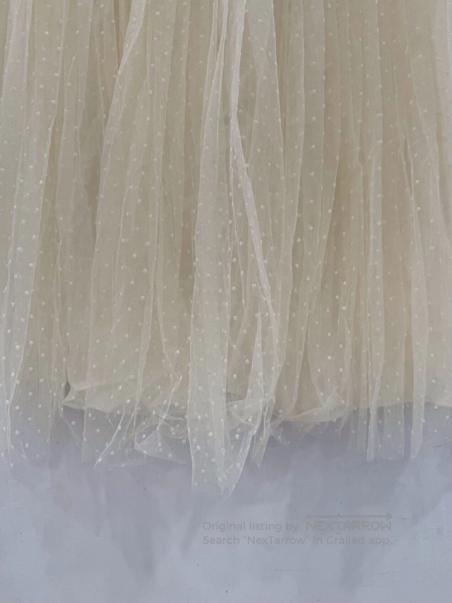 Dior Dior White Polka Dot Pleated Tulle Silk Mini Skirt. Size 33" - 4 Thumbnail