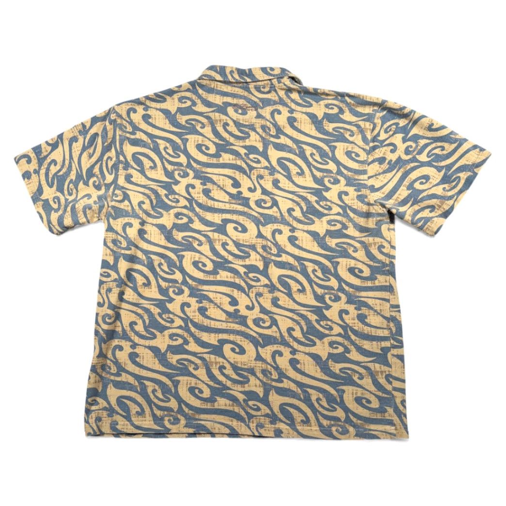 Vintage VINTAGE Crazy Shirts Polo Adult LARGE Brown Blue Tribal Wave Hawaiian Aloha Y2K Mens Polo Shirt XL Graphic Print 90s Size US L / EU 52-54 / 3 - 3 Thumbnail