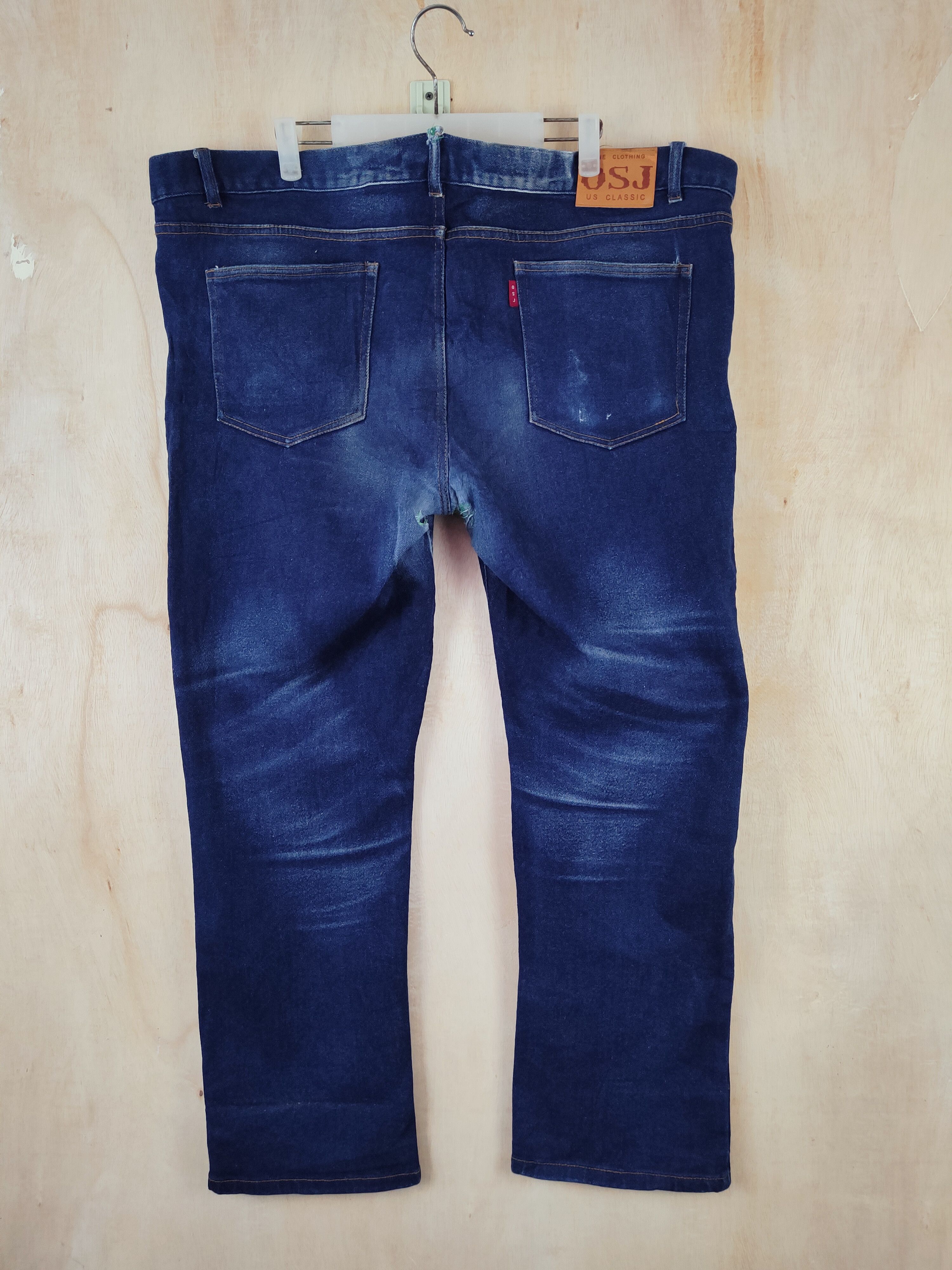 Japanese Brand *Waist 47*OSJ Blue Distressed Ripped Jeans #S2650 Size US 44 / EU 60 - 11 Thumbnail