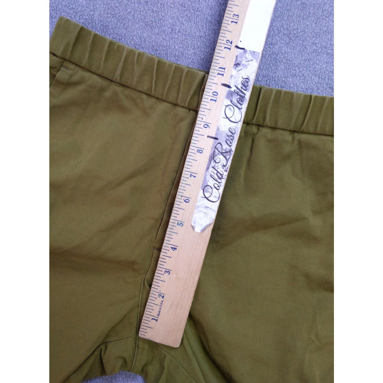Everlane Everlane Uniform Shorts Mens Small Olive Green Stretch Casual Elastic Waist Pockets Size US 29 - 7 Thumbnail