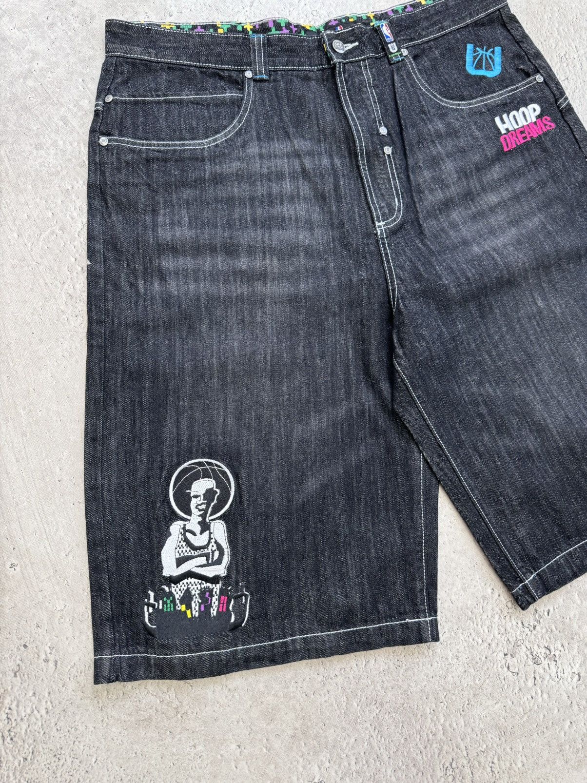 JNCO × NBA VINTAGE Y2K ARCHIVE SK8 BAGGY JNCO STYLE RAP SHORTS PANTS Size US 36 / EU 52 - 3 Thumbnail