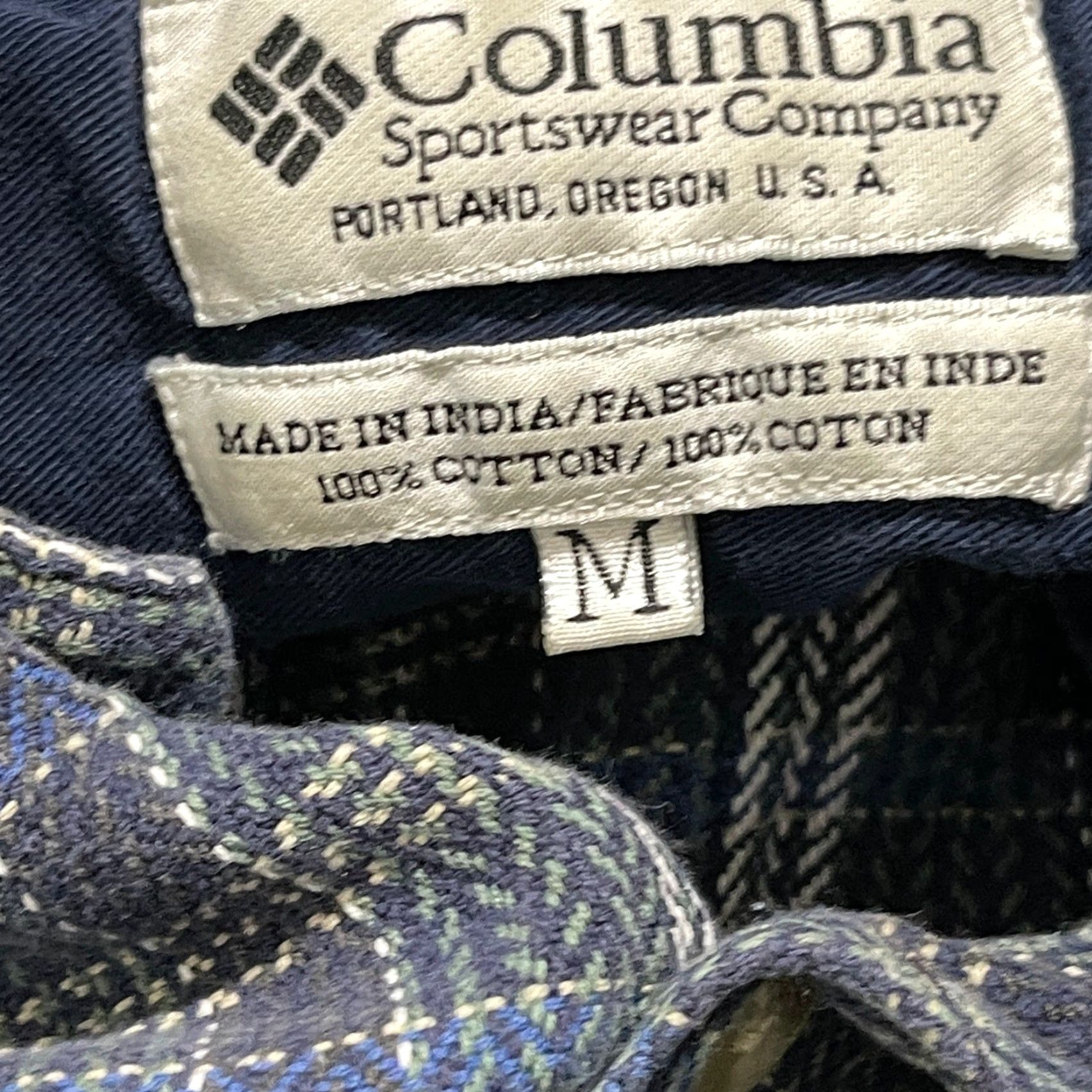 Vintage Columbia Flannel Shirt Mens M Blue Plaid Long Sleeve Button Up 100% Cotton Size US M / EU 48-50 / 2 - 5 Thumbnail