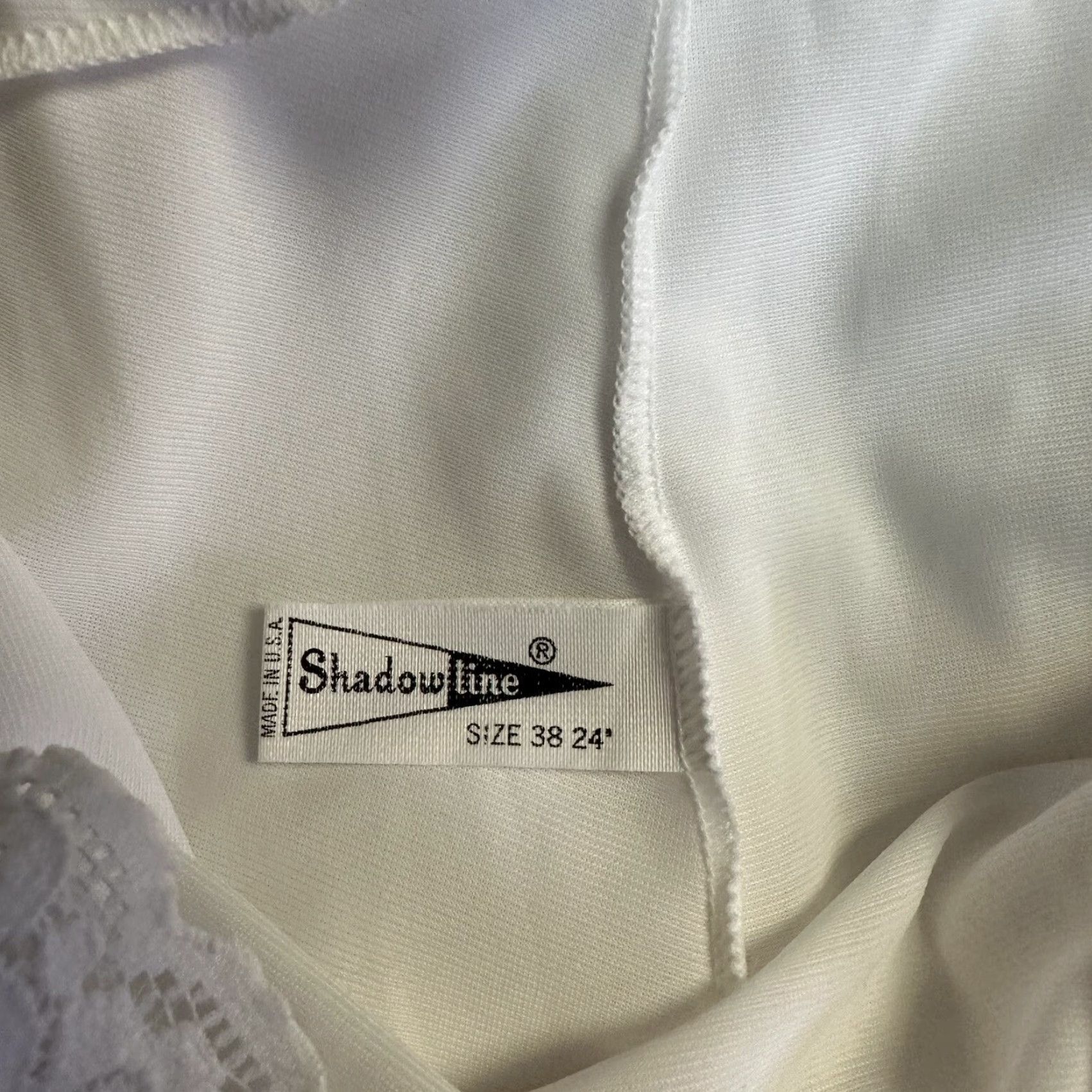 Vintage VINTAGE Shadowline White Slip Lingerie Satin Nylon Lace Size 38 24" NEW Shadowline Womens - Nightwear Slip Size ONE SIZE - 6 Thumbnail