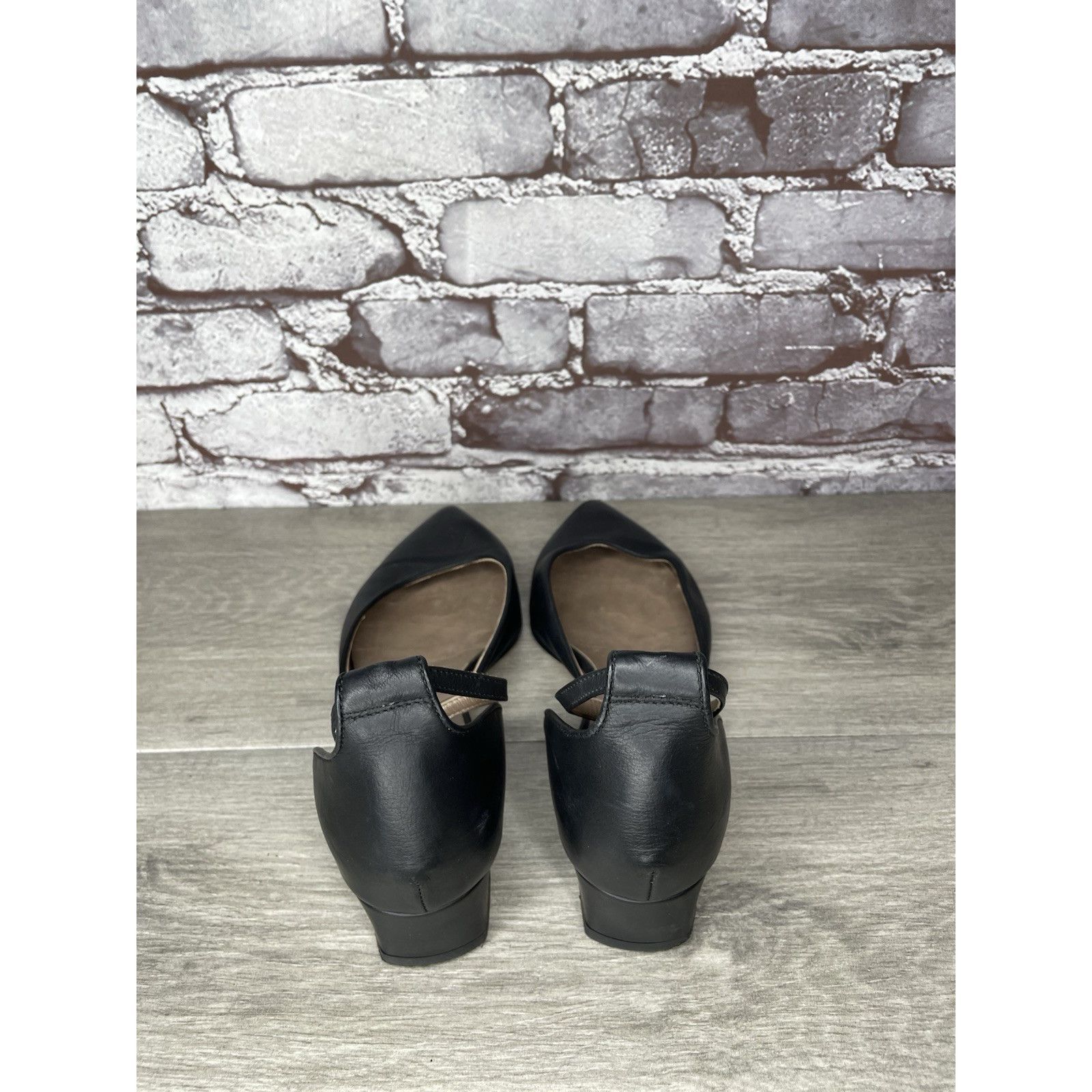 AGLINI AGL Attilio Giusti Leombruni Black Leather Pointed Strap Hee Size US 8.5 / IT 38.5 - 5 Thumbnail