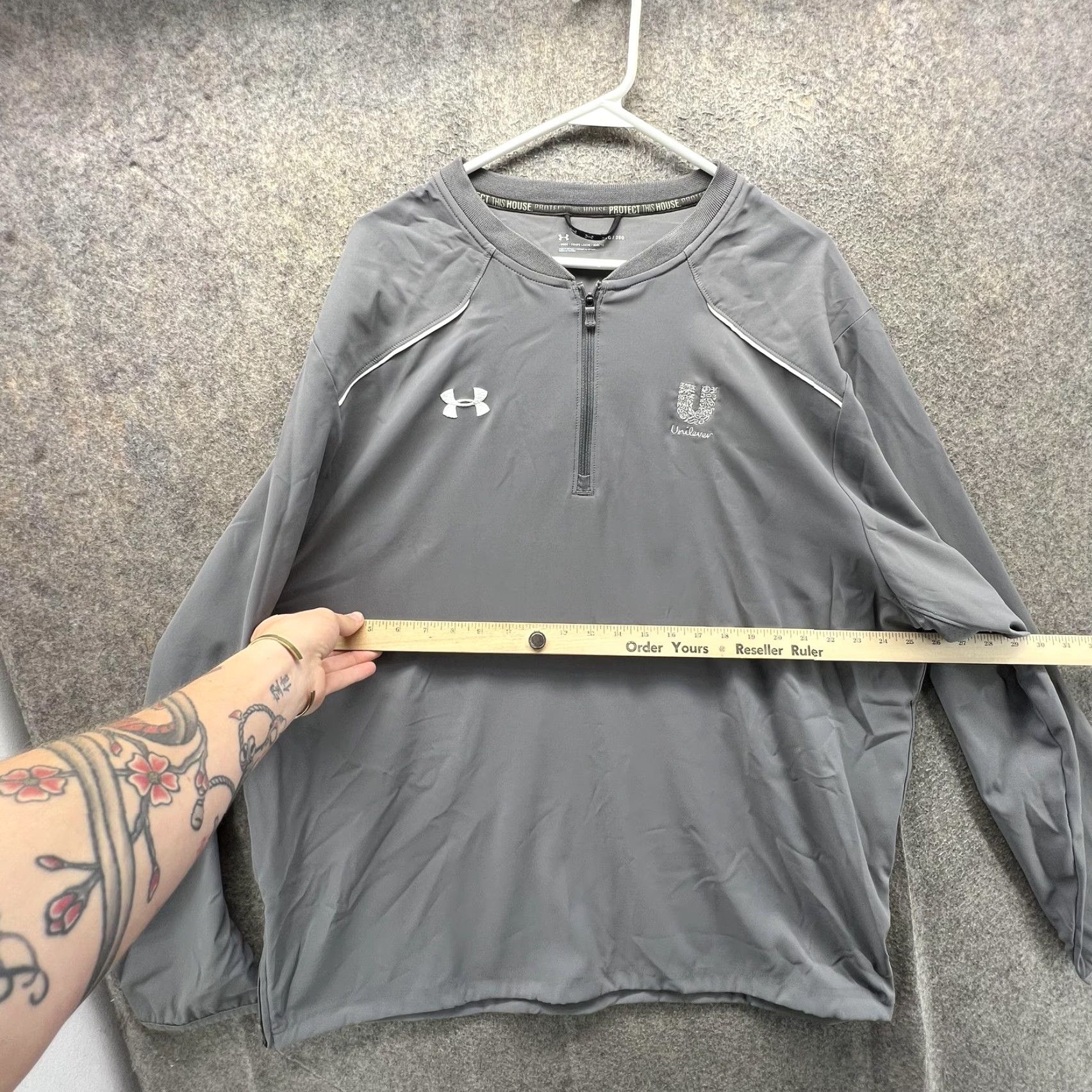 Under Armour Under Armour Jacket Mens 2XL Gray 1/4 Zip Windbreaker Lightweight VS Unilever Logo Size US XXL / EU 58 / 5 - 4 Thumbnail
