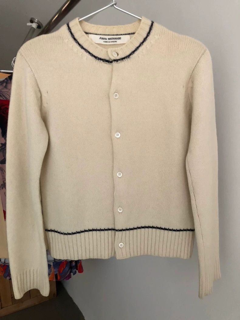 Junya Watanabe Junya Watanabe Beige Round Neck Knit Cardigan Size S / US 4 / IT 40 - 1 Thumbnail