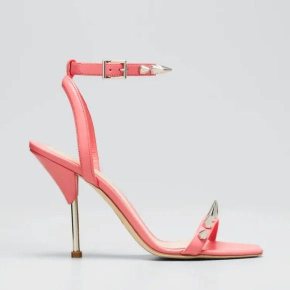 Alexander McQueen o1y0225 Sandals in Salmon Pink Size US 7.5 / IT 37.5 - 1 Thumbnail