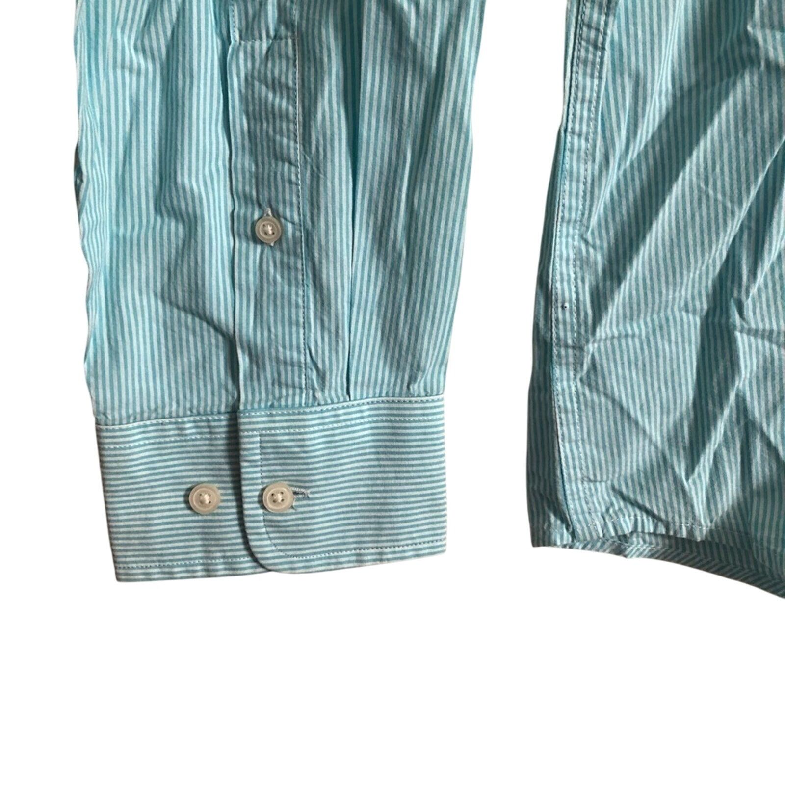 Banana Republic Banana Republic Soft Wash Blue Striped Button Up Shirt Size US XL / EU 56 / 4 - 4 Thumbnail