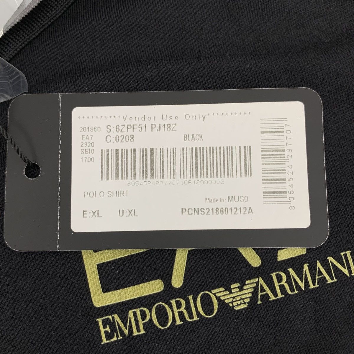 Armani Armani Black Logo Print Cotton Short Sleeve Polo Shirt K26WX Size US XL / EU 56 / 4 - 7 Thumbnail