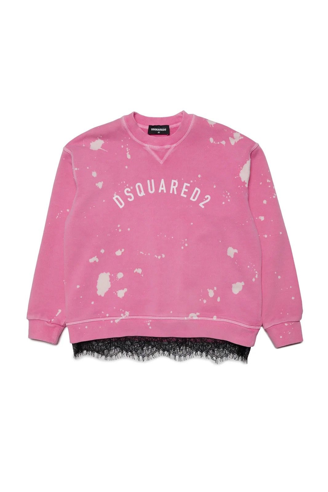 Dsquared2 DSQUARED2 Kids Logo-Printed Lace-Trim Crewneck Sweatshirt Size S / US 4 / IT 40 - 1 Thumbnail