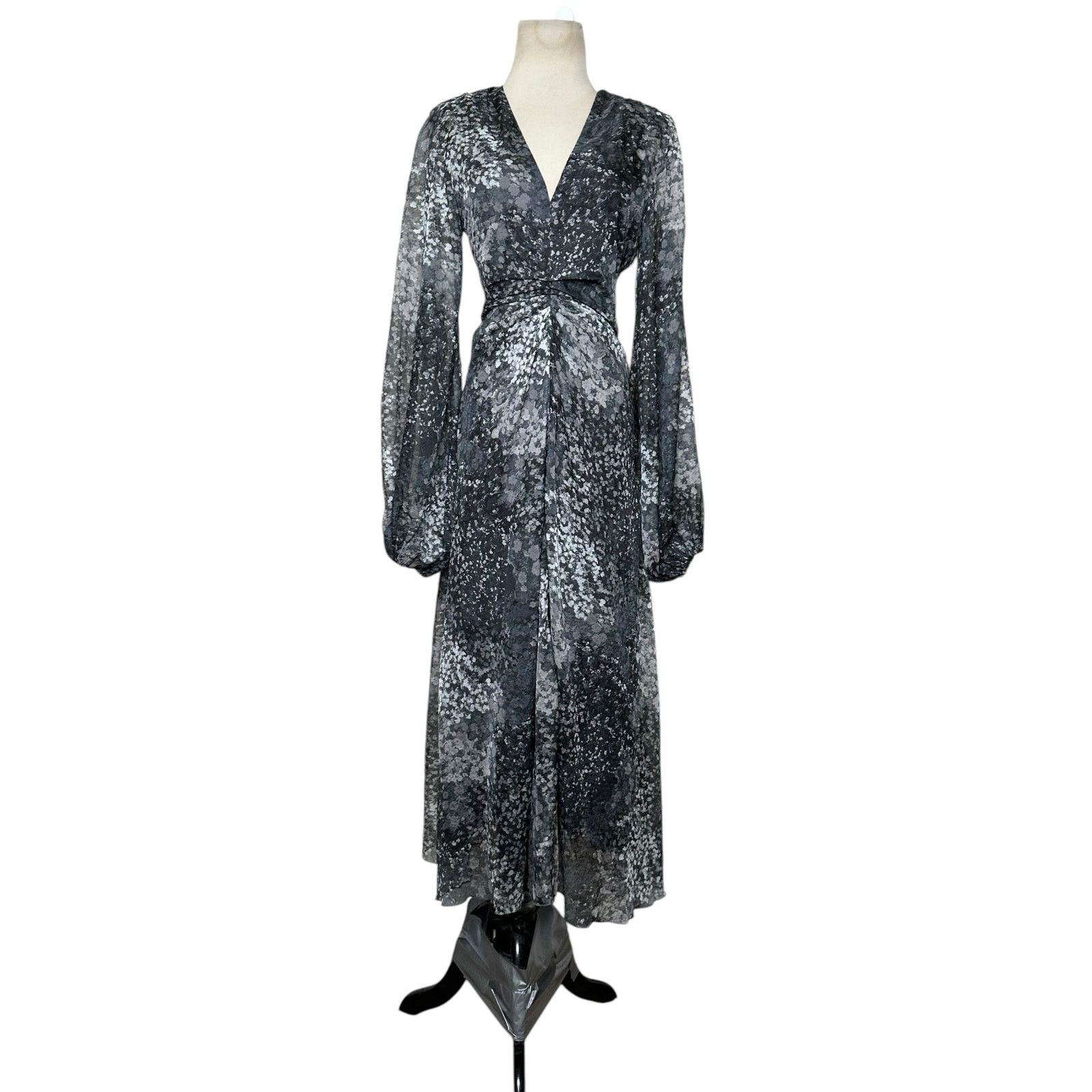 ROTATE Rotate Gray printed long sleeves midi dress size 6 Size M / US 6-8 / IT 42-44 - 1 Thumbnail