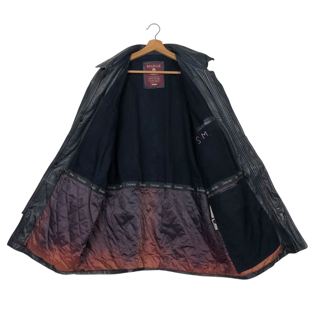 Japanese Brand × Vintage 📌Vintage Leather Jacket Dulwije Blanket Issey Miyake Pockets Size US L / EU 52-54 / 3 - 14 Thumbnail