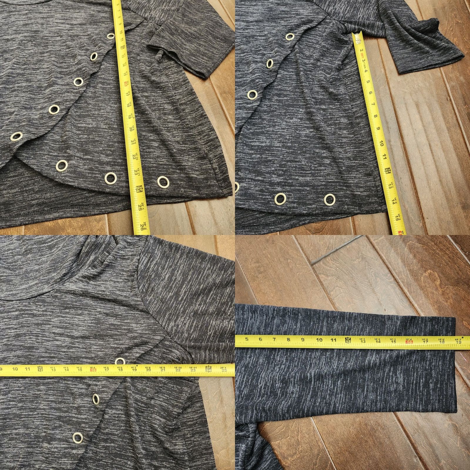 Vintage NY Collection Women's Gray Heathered Cross Over Cowl Neck Blouse - Size 3X Size XXL / US 16-18 / IT 52-54 - 8 Thumbnail