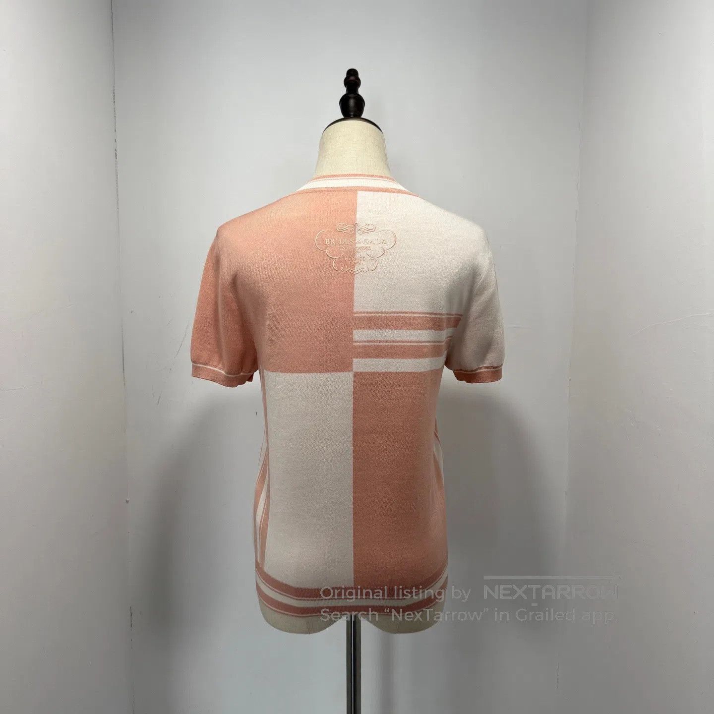Hermes Hermes Pink and white knit short-sleeve| Size XS / US 0-2 / IT 36-38 - 2 Thumbnail
