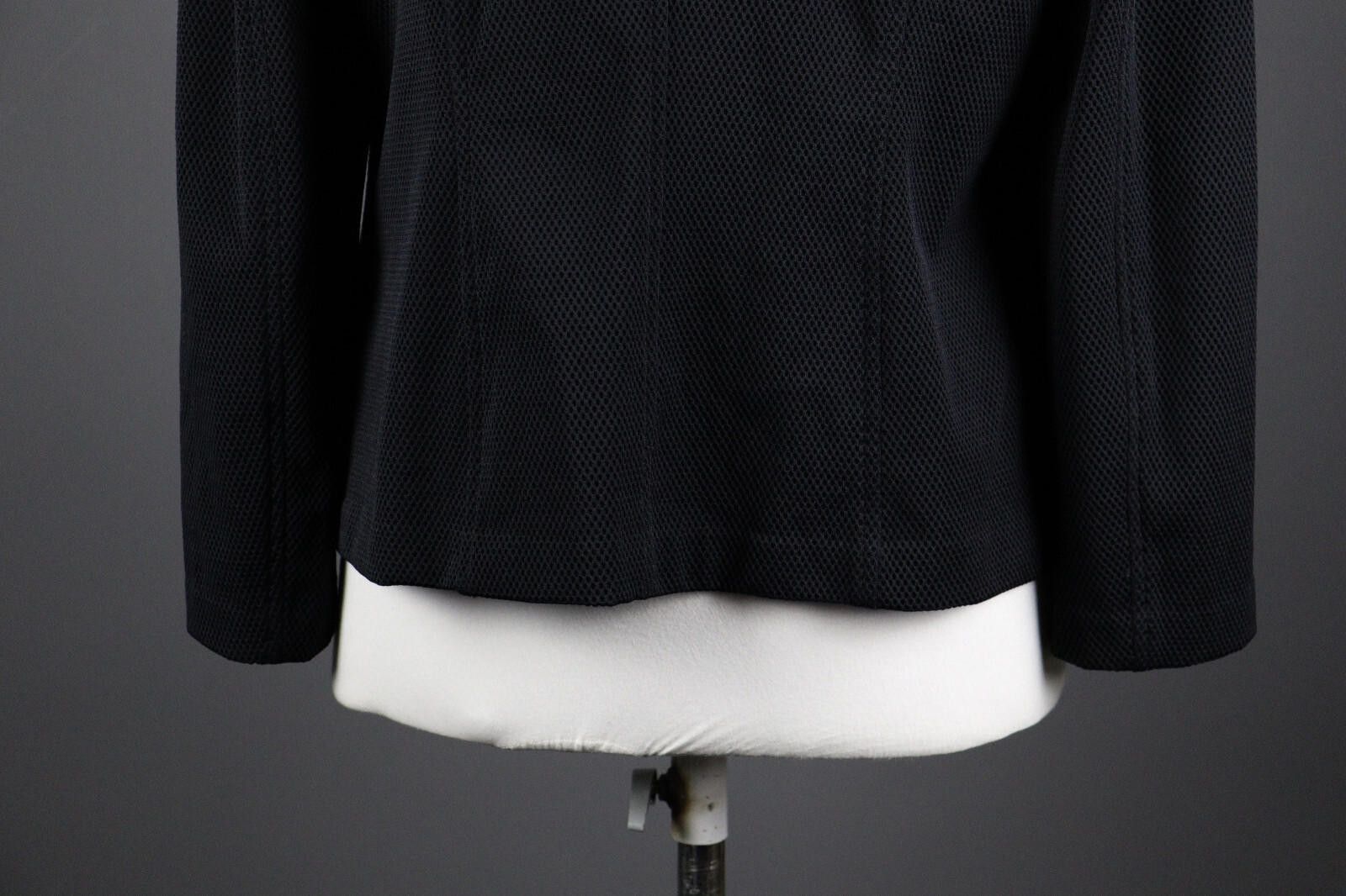 Designer Marc Cain Black Textured 2 Button Blazer Jacket Size 6 Size M / US 6-8 / IT 42-44 - 7 Thumbnail