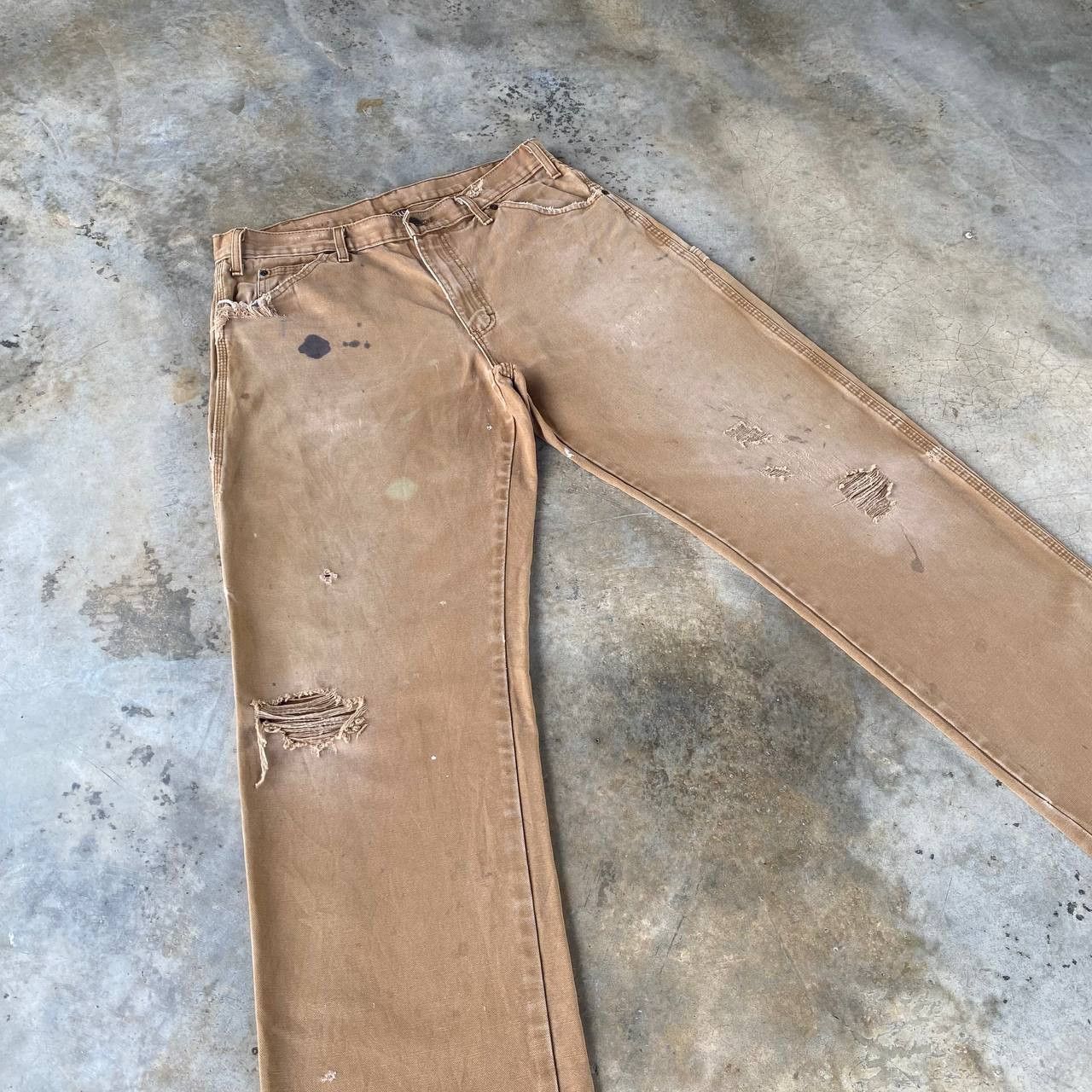 Dickies VINTAGE DICKIES DISTRESSED CARPENTER BROWN DENIM W34X34 Size US 34 / EU 50 - 4 Thumbnail