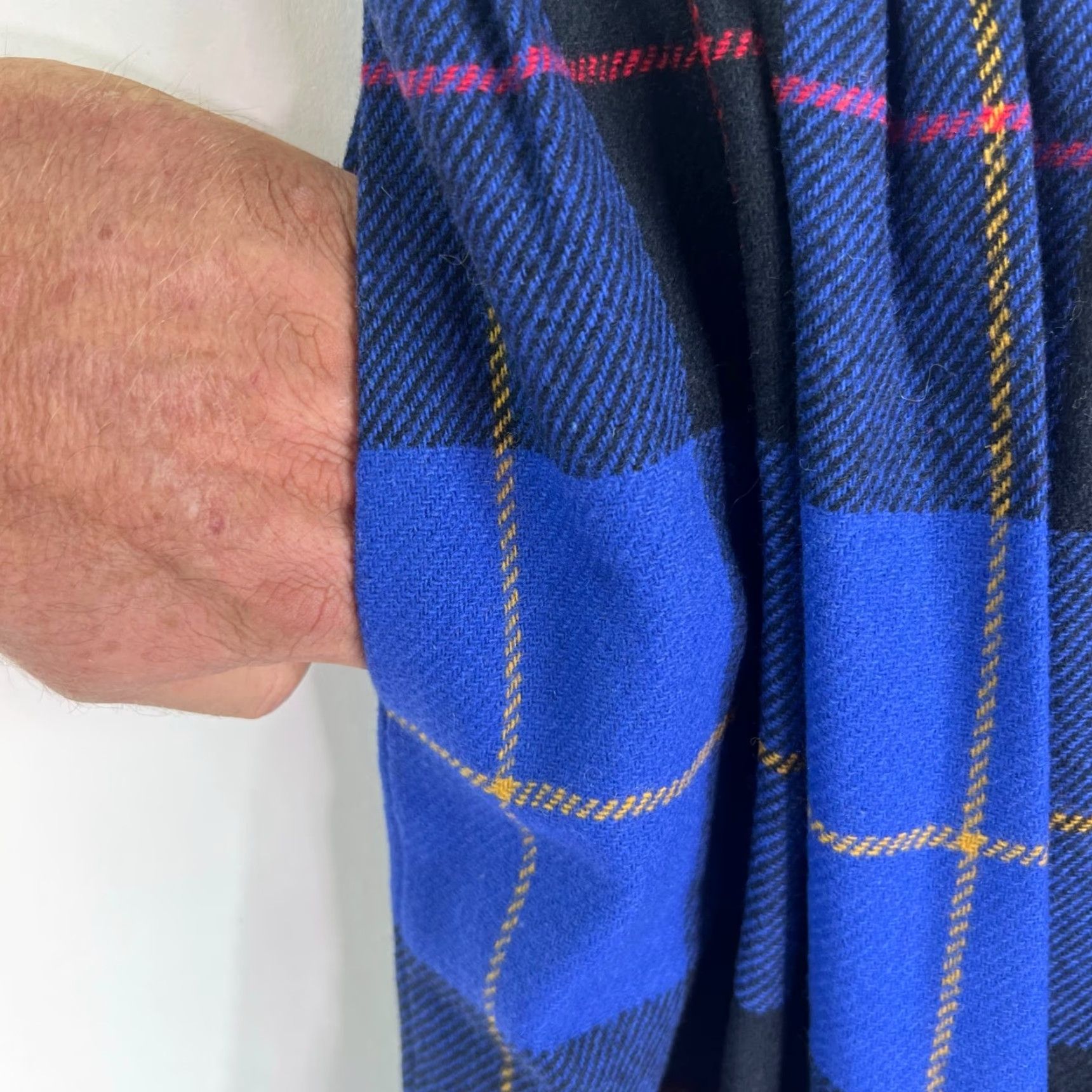 Vintage VINTAGE 100% WOOL Pleated A-Line Skirt - Blue Check Tweed Button Side Midi Women Size 4 USA Brand Unbranded Women Size 27" / US 4 / IT 40 - 6 Thumbnail