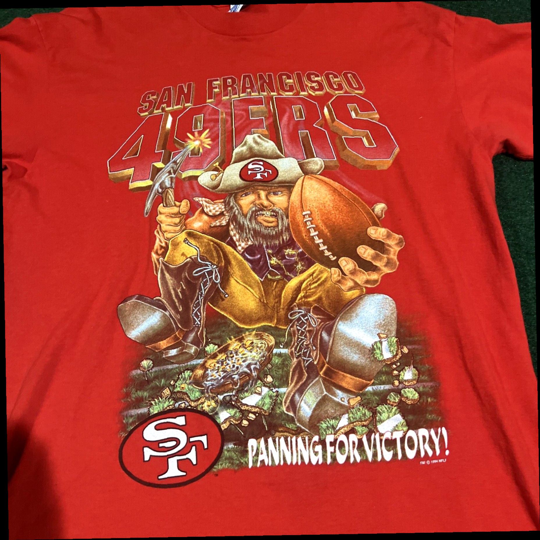 Salem Sportswear VTG San Francisco 49ers Panning For Victory Miner NFL Salem T-Shirt Size XL USA Size US XL / EU 56 / 4 - 2 Thumbnail