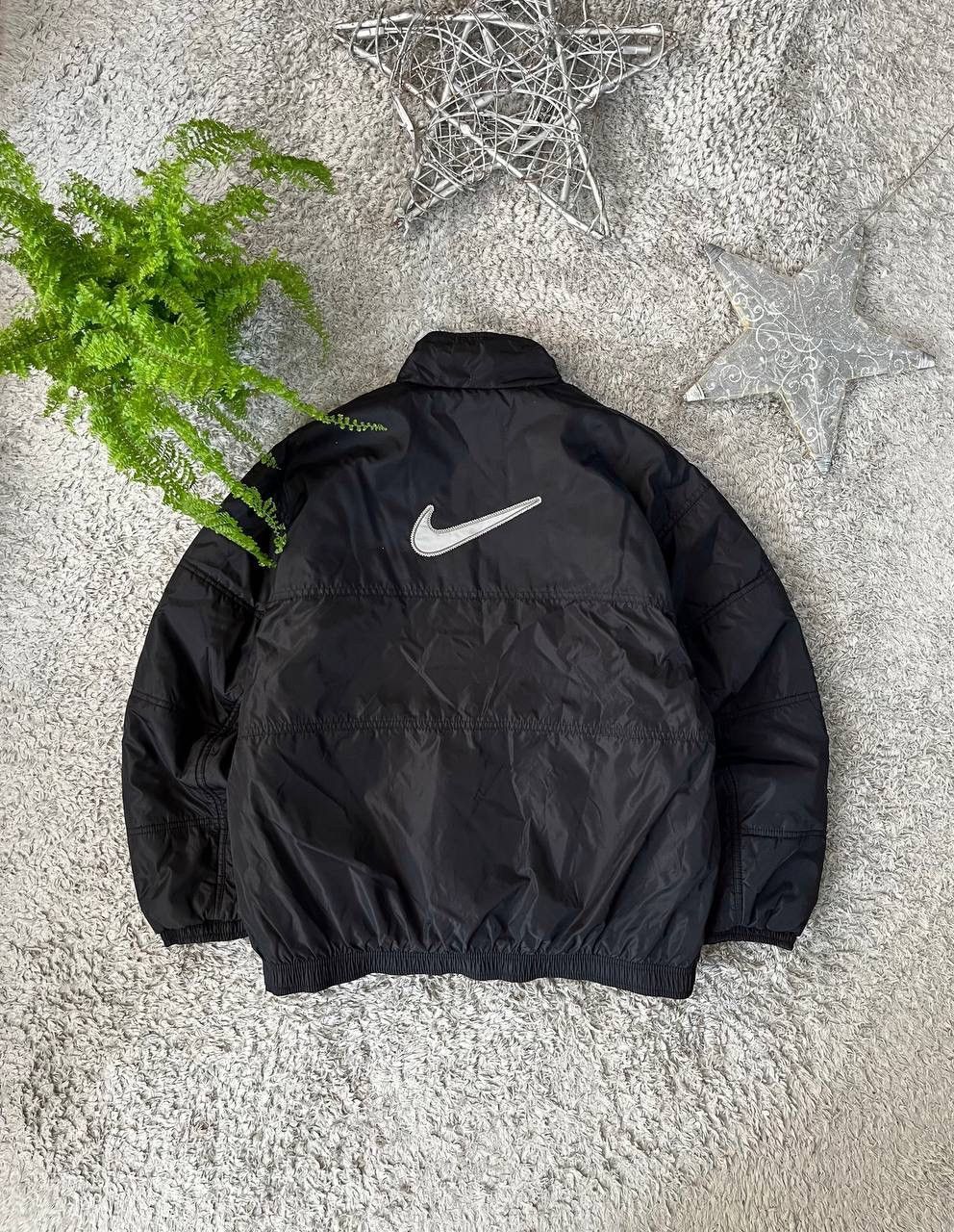 Nike × Vintage 90s Nike Vintage Swoosh Puffer Light Jacket Streetwear Size US M / EU 48-50 / 2 - 1 Thumbnail