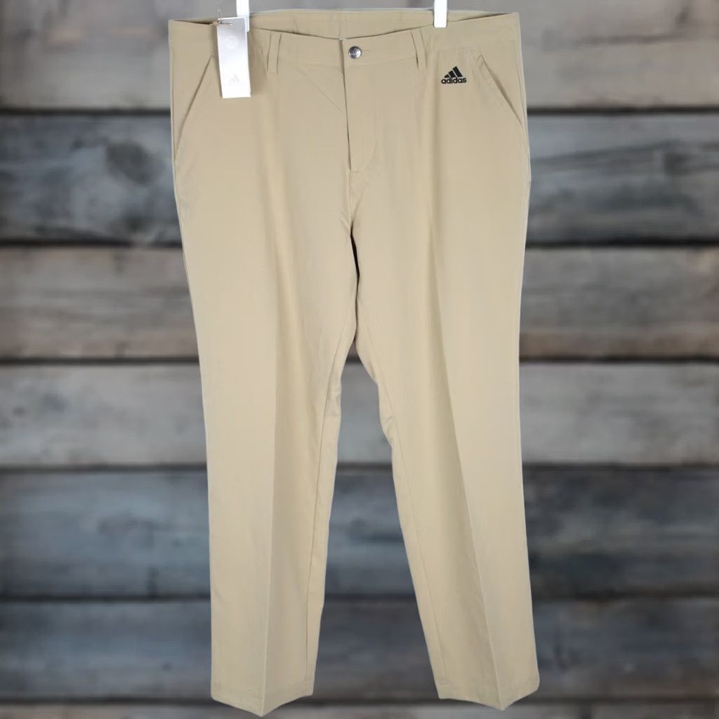 Adidas Adidas Adi Golf Pants Tapered 3 Stripe Lightweight 38 x 30 Khaki HG8842 Mens Pants Regular Khaki Lightweight Breathable Quick Dry Golfwear#> Size US 38 / EU 54 - 1 Thumbnail