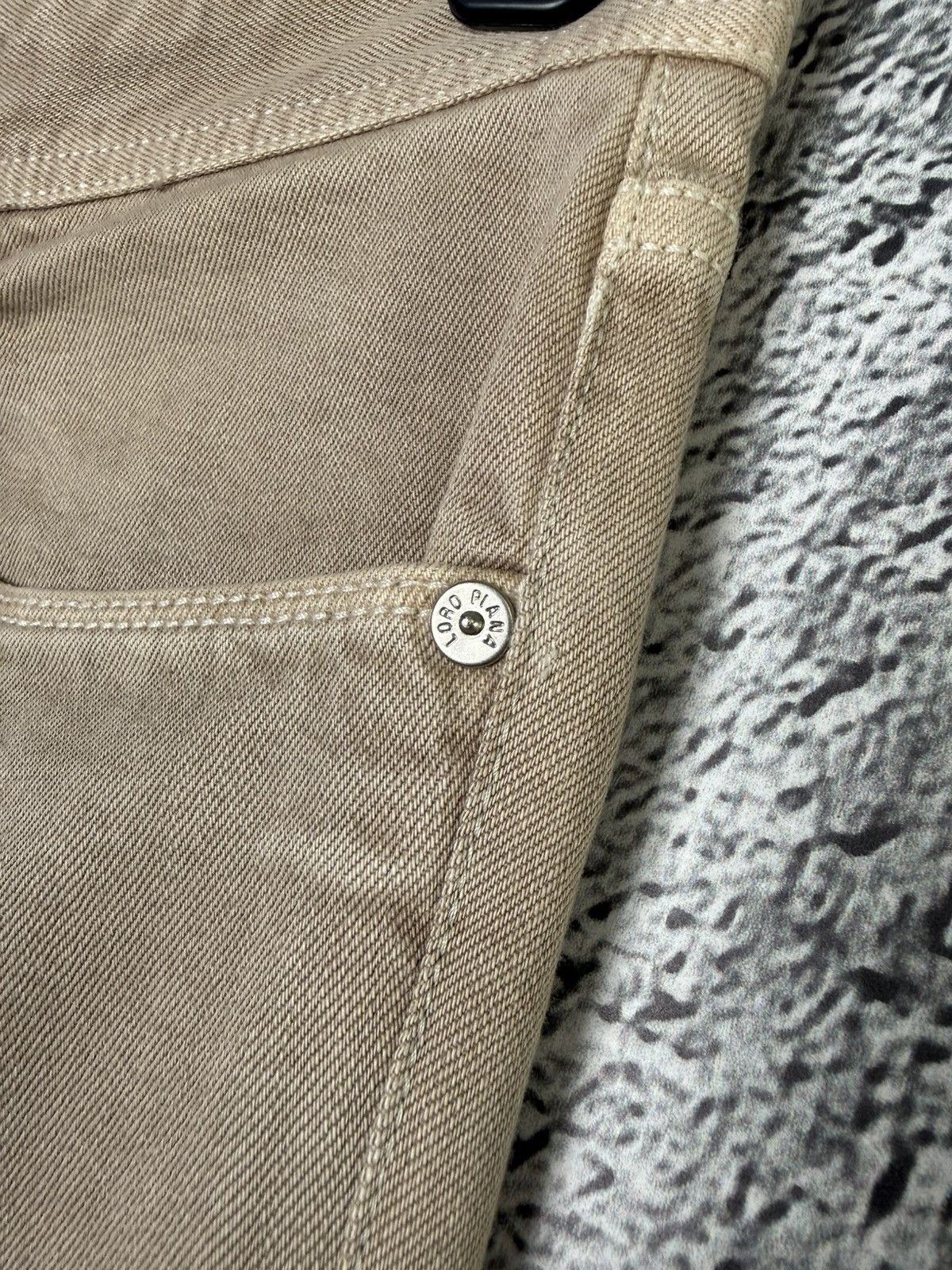 Loro Piana Loro Piana Beige Denim Chino Pants Metal Logo FAE8342 Jeans Size US 31 - 6 Thumbnail