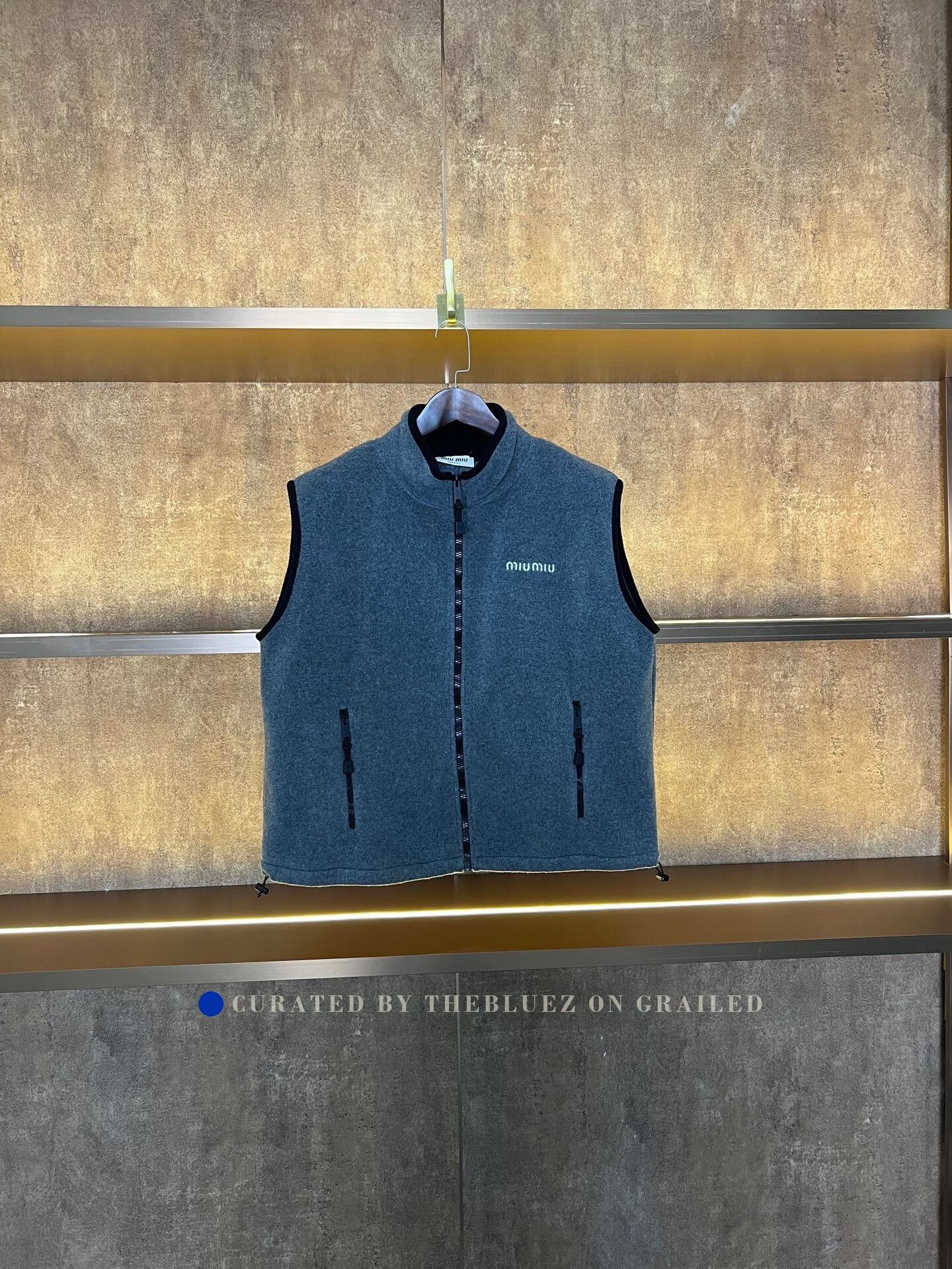 Miu Miu Miu Miu Gray Fleece Zip Vest Size XS / US 0-2 / IT 36-38 - 1 Thumbnail