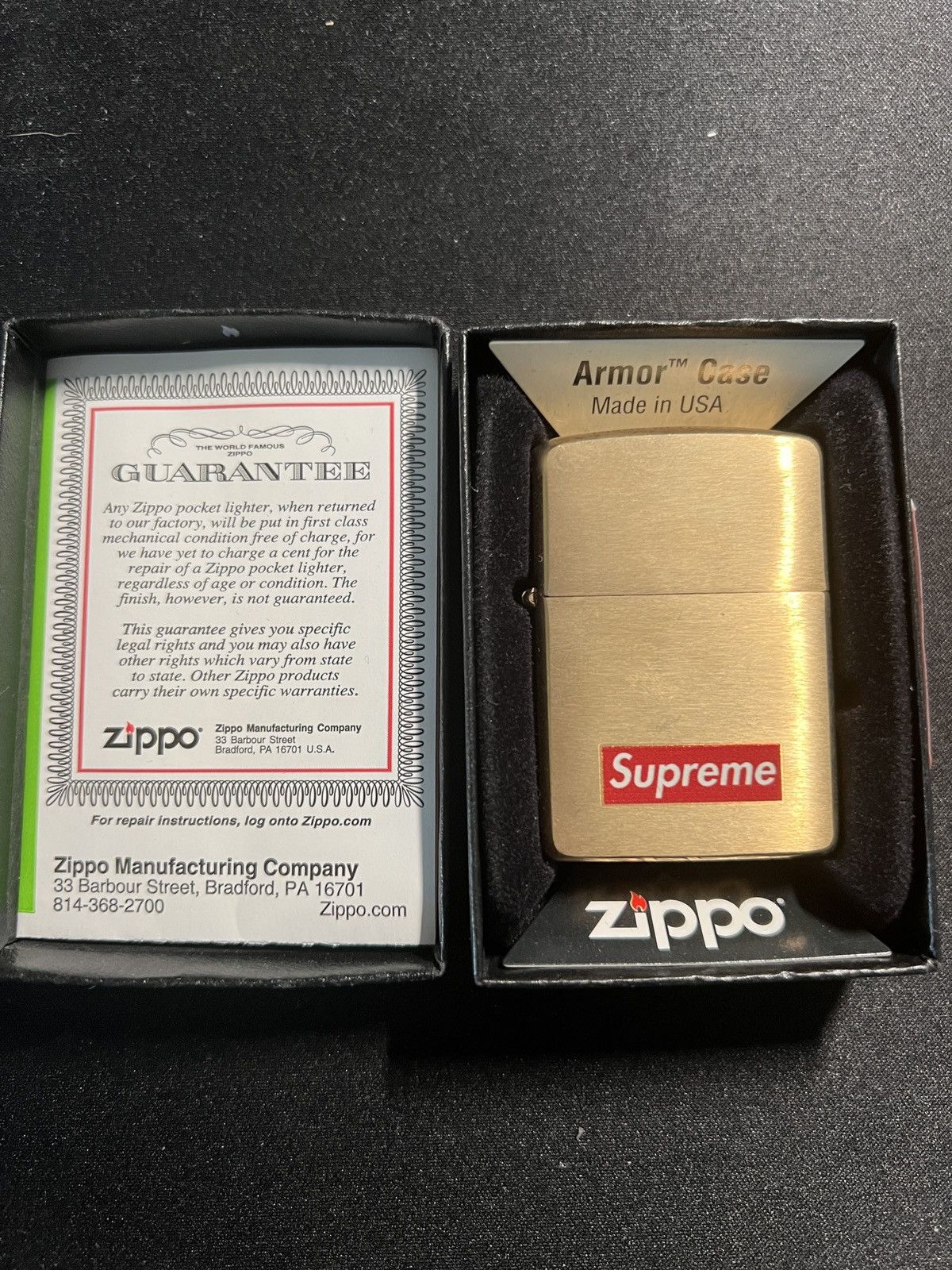 Supreme × Zippo 2011 Supreme Gold Brass Zippo Lighter Size ONE SIZE - 3 Thumbnail